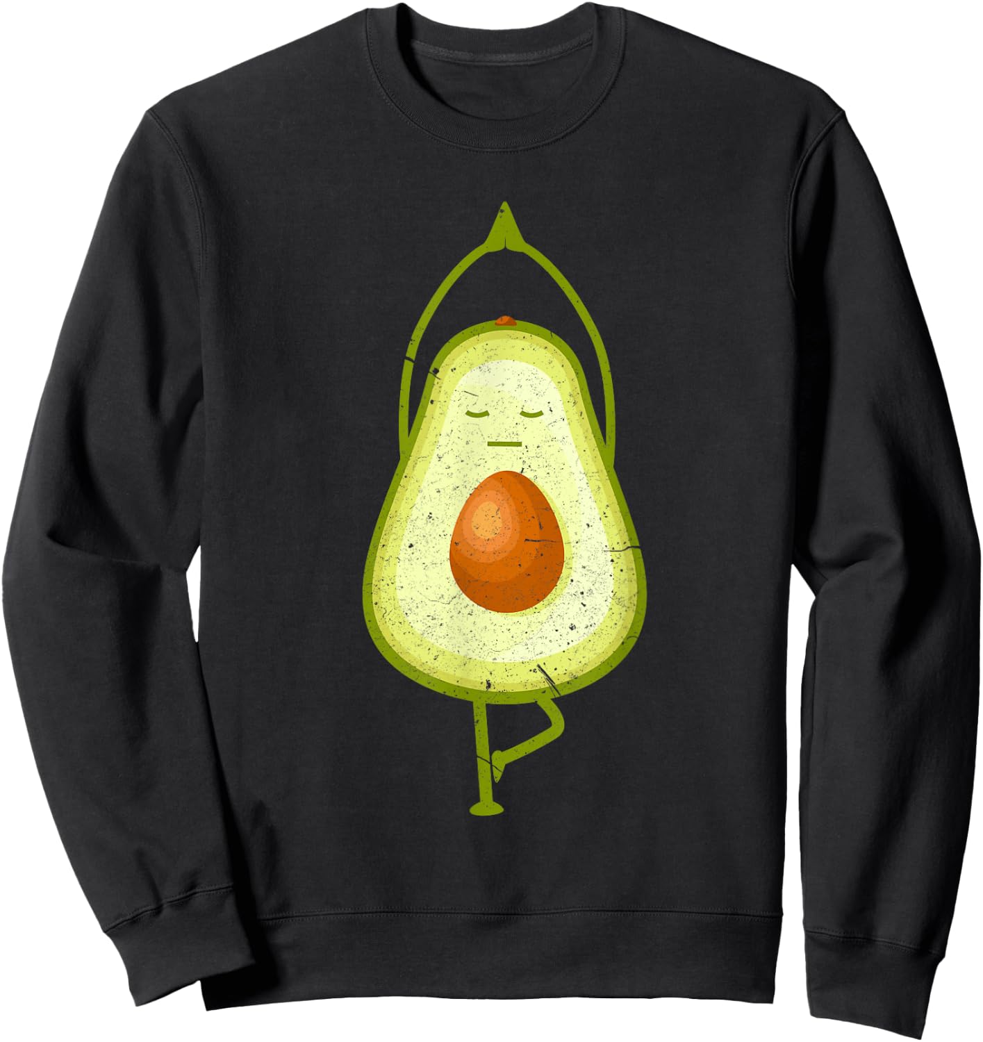 Avocado Yoga Funny Namaste Meditation Vegan Sweatshirt - Sweatshirt | Black