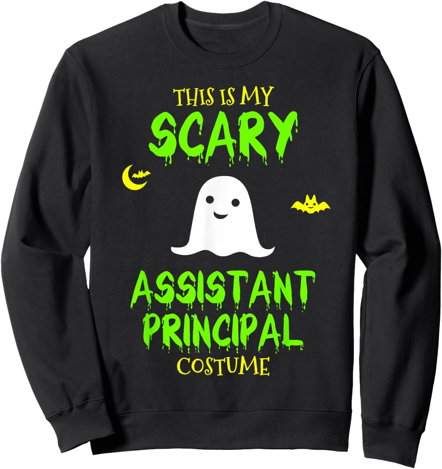 Scary Assistant Principal Costume Halloween Lazy Easy Sweatshirt - Sweatshirt | Black