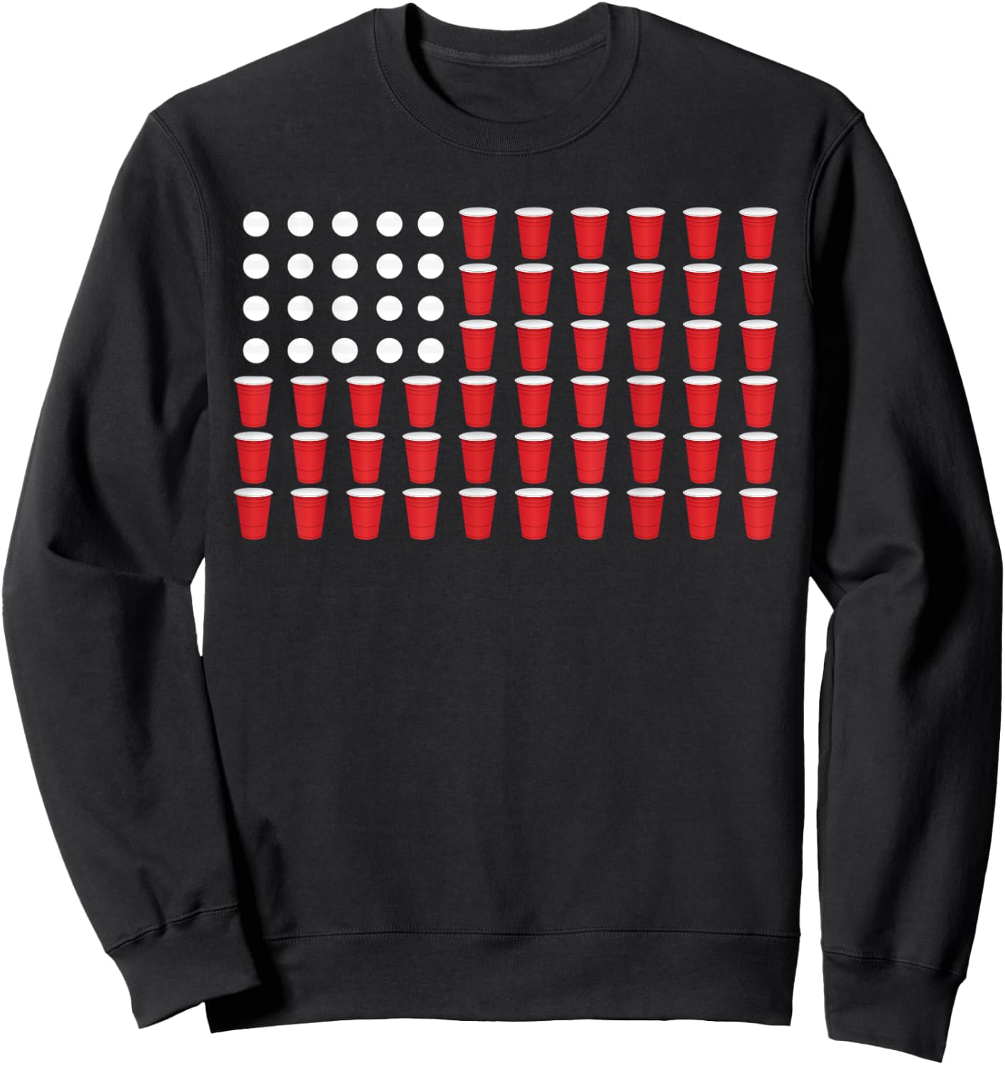 4th Of July T Shirt Gift Beer Pong American Flag Drinking Men Sweatshirt - Sweatshirt | Black
