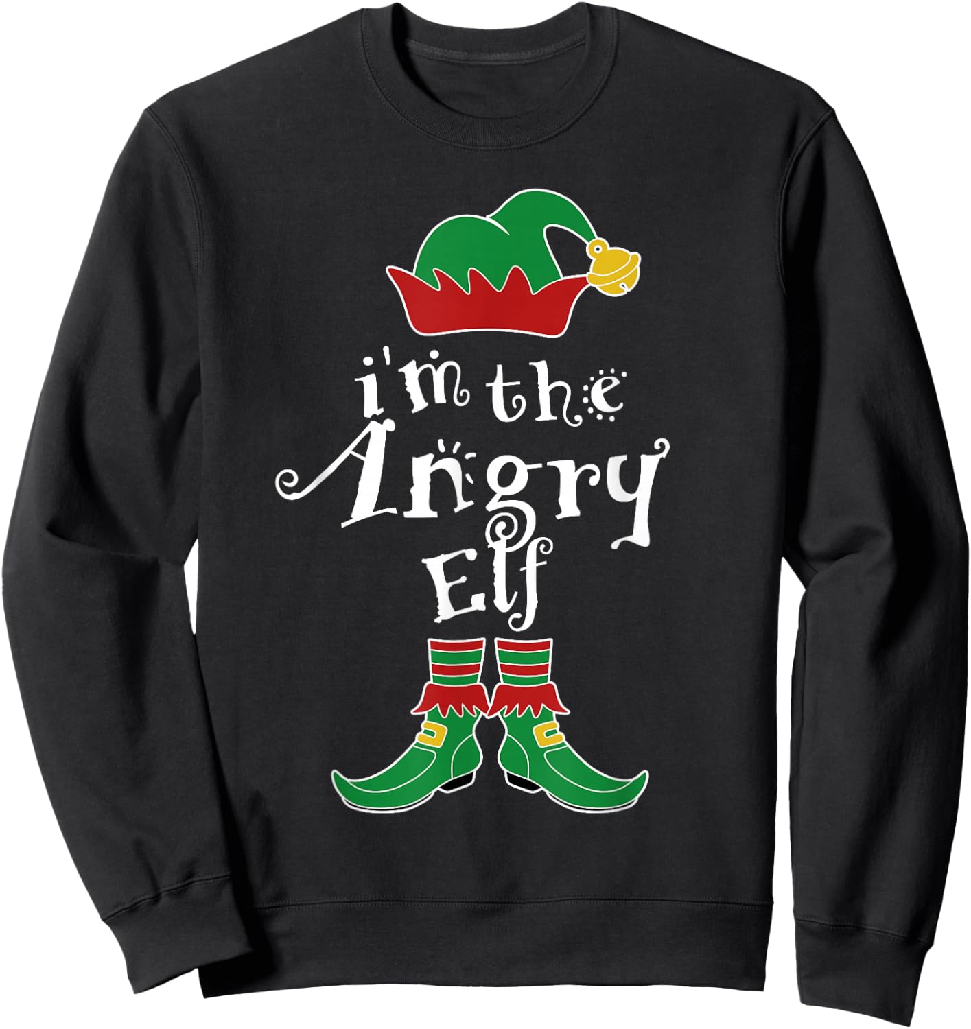 I'm The Angry Elf Family Matching Funny Sweatshirt - Sweatshirt | Black