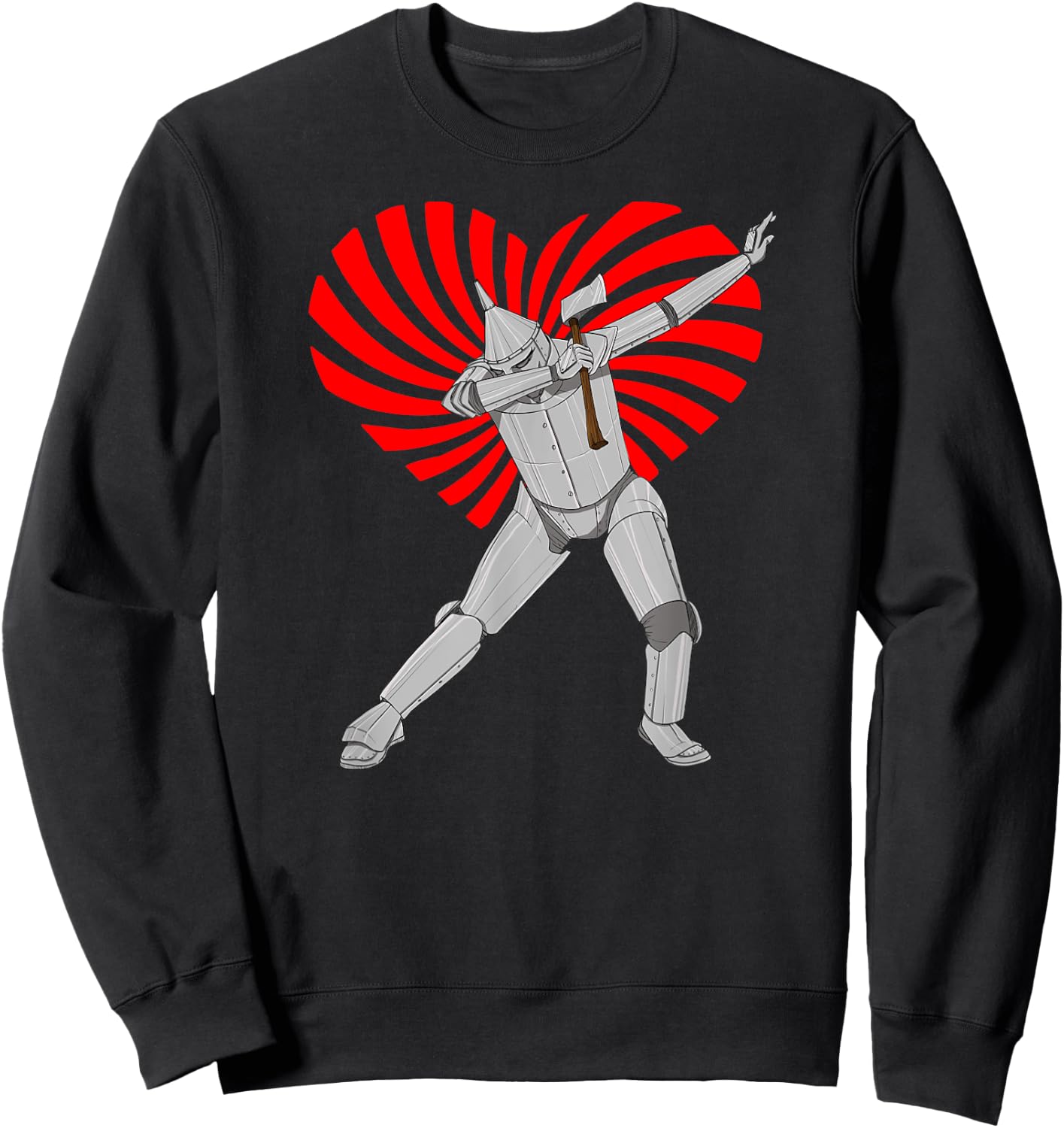Retro Wizard of OZ Tin Man Shirt - Swirl Heart Valentine Sweatshirt - Sweatshirt | Black