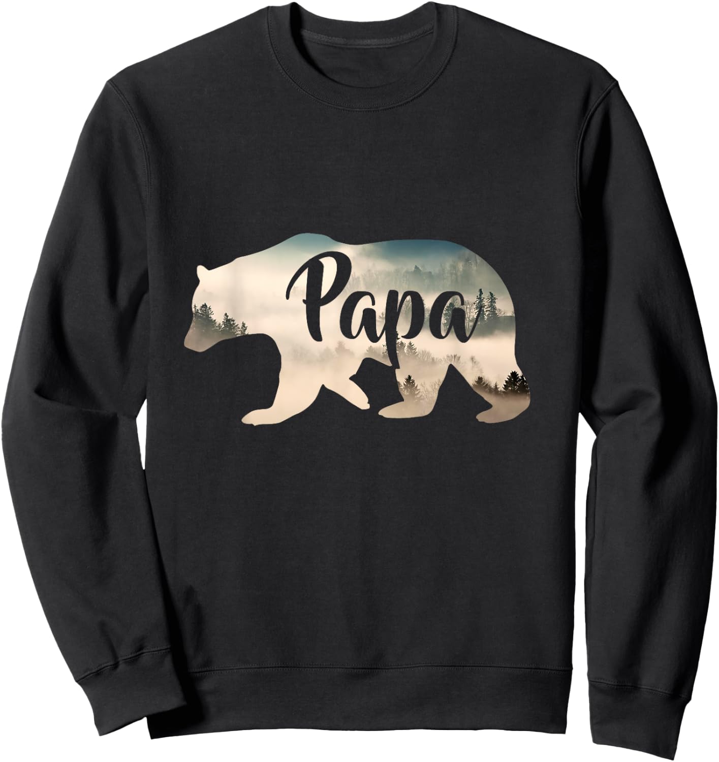 Men's Papa Bear & Forest Awesome Camping Sweatshirt - Sweatshirt | Black