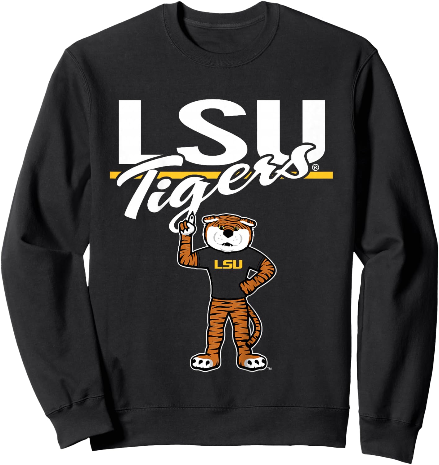 Kids LSU Tigers Kid's Mascot Purple Officially Licensed Sweatshirt - Sweatshirt | Black