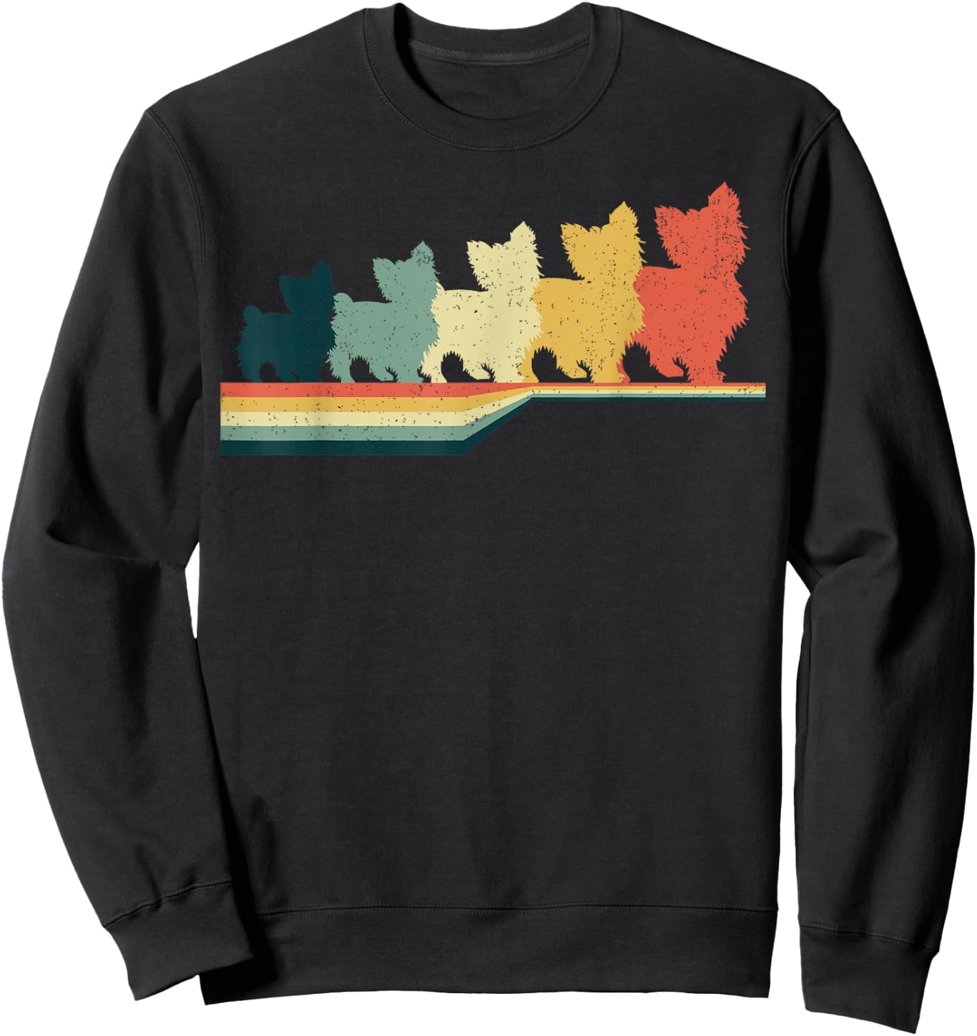 Yorkie Poo Dog Cute Pet Art Vintage Retro Sweatshirt - Sweatshirt | Black