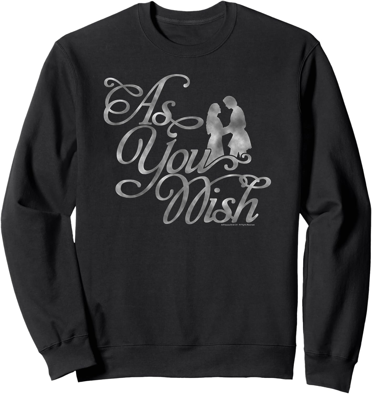 The Princess Bride As You Wish Script Retro Movie Sweatshirt - Sweatshirt | Black