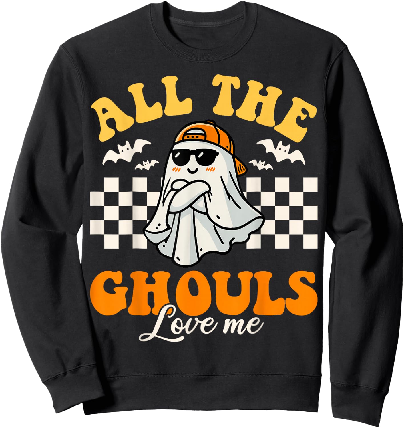 All The Ghouls Love Me Toddlers Halloween Boys Child Costume Sweatshirt - Sweatshirt | Black
