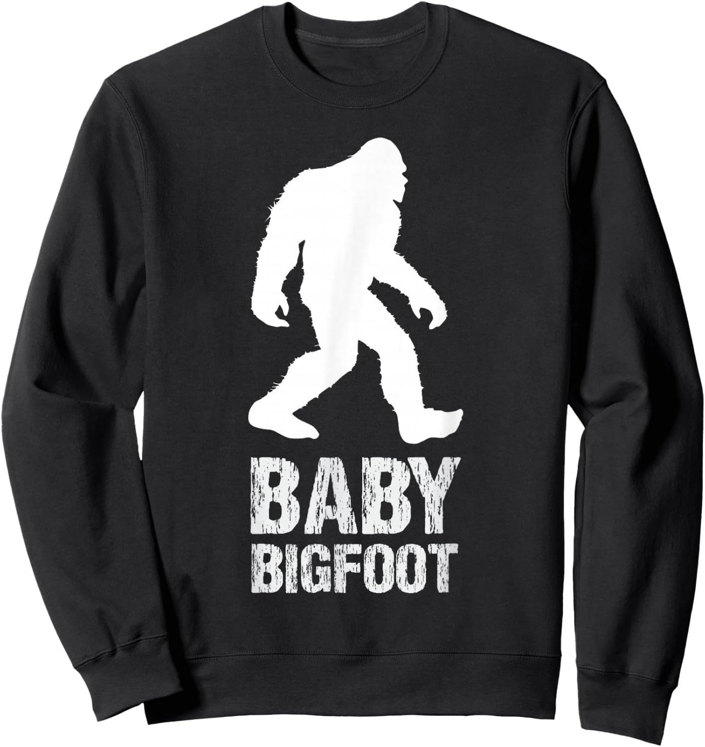 Baby Bigfoot Funny Little Sasquatch Humor Children Graphic Sweatshirt - Sweatshirt | Black