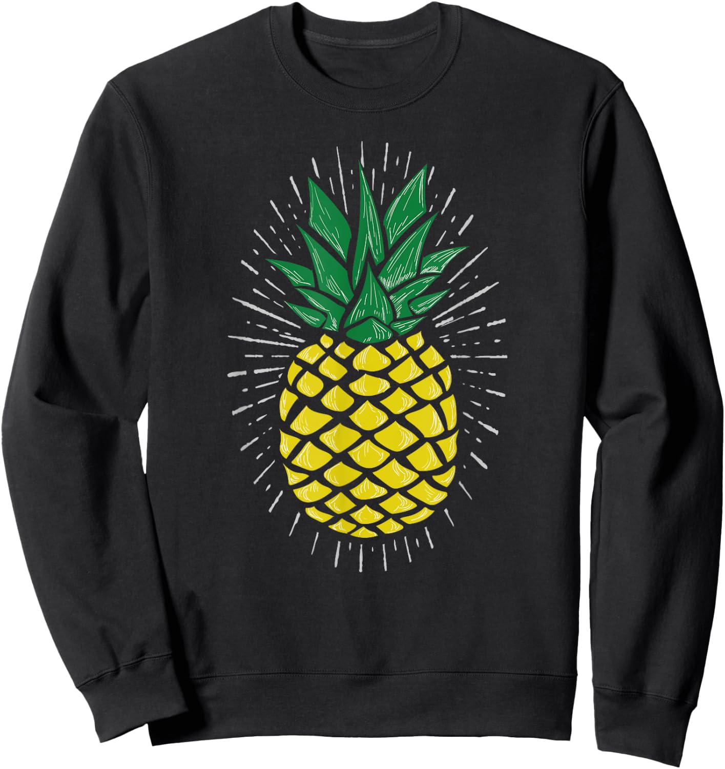 Pineapple Design Sweatshirt - Sweatshirt | Black