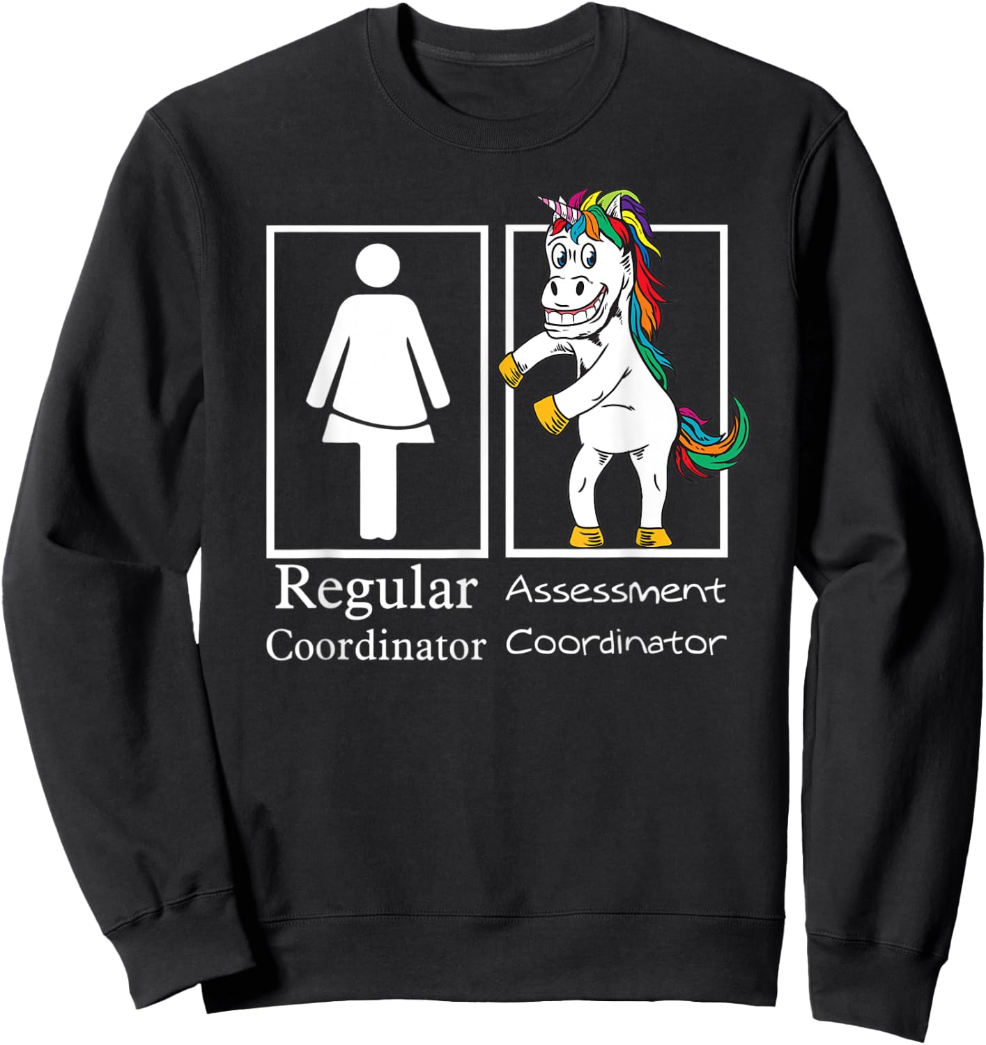 Assessment Coordinator Regular Unicorn Testing Team Gifts Sweatshirt - Sweatshirt | Black