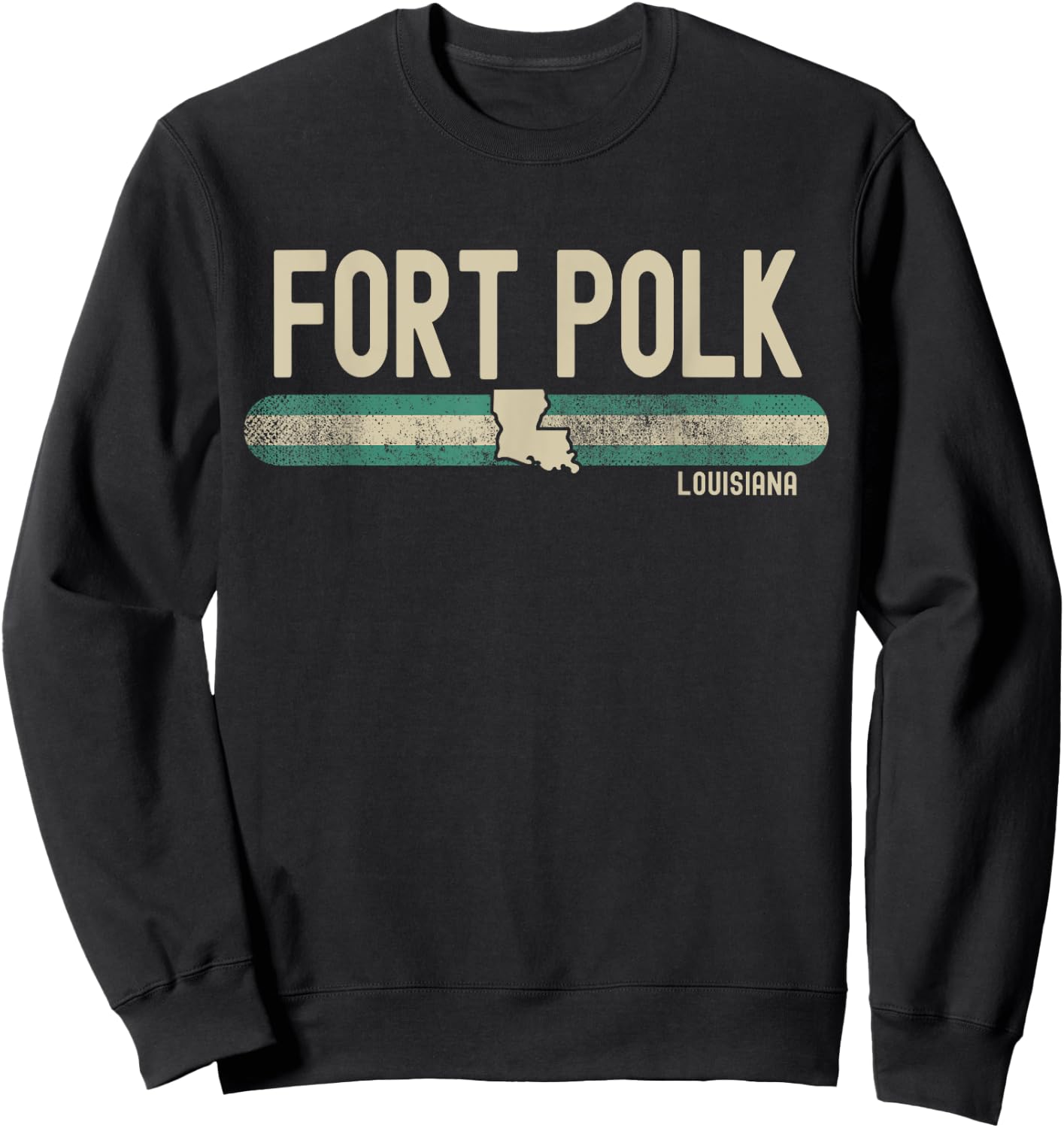 Fort Polk LA | Louisiana | Travel & 80s Style Sweatshirt - Sweatshirt | Black