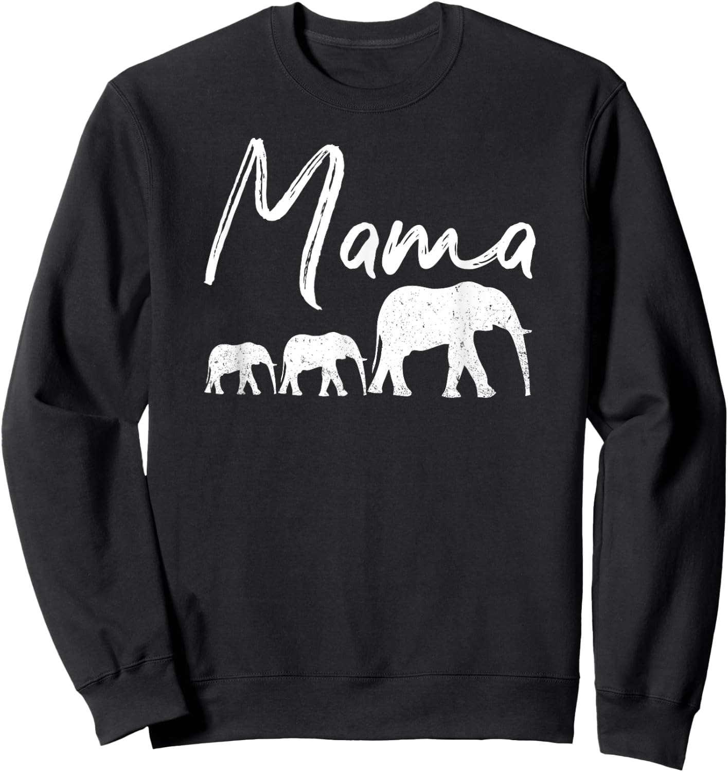 MAMA Shirt ELEPHANT Mother's Day Christmas Mommy Mom Best Sweatshirt - Sweatshirt | Black