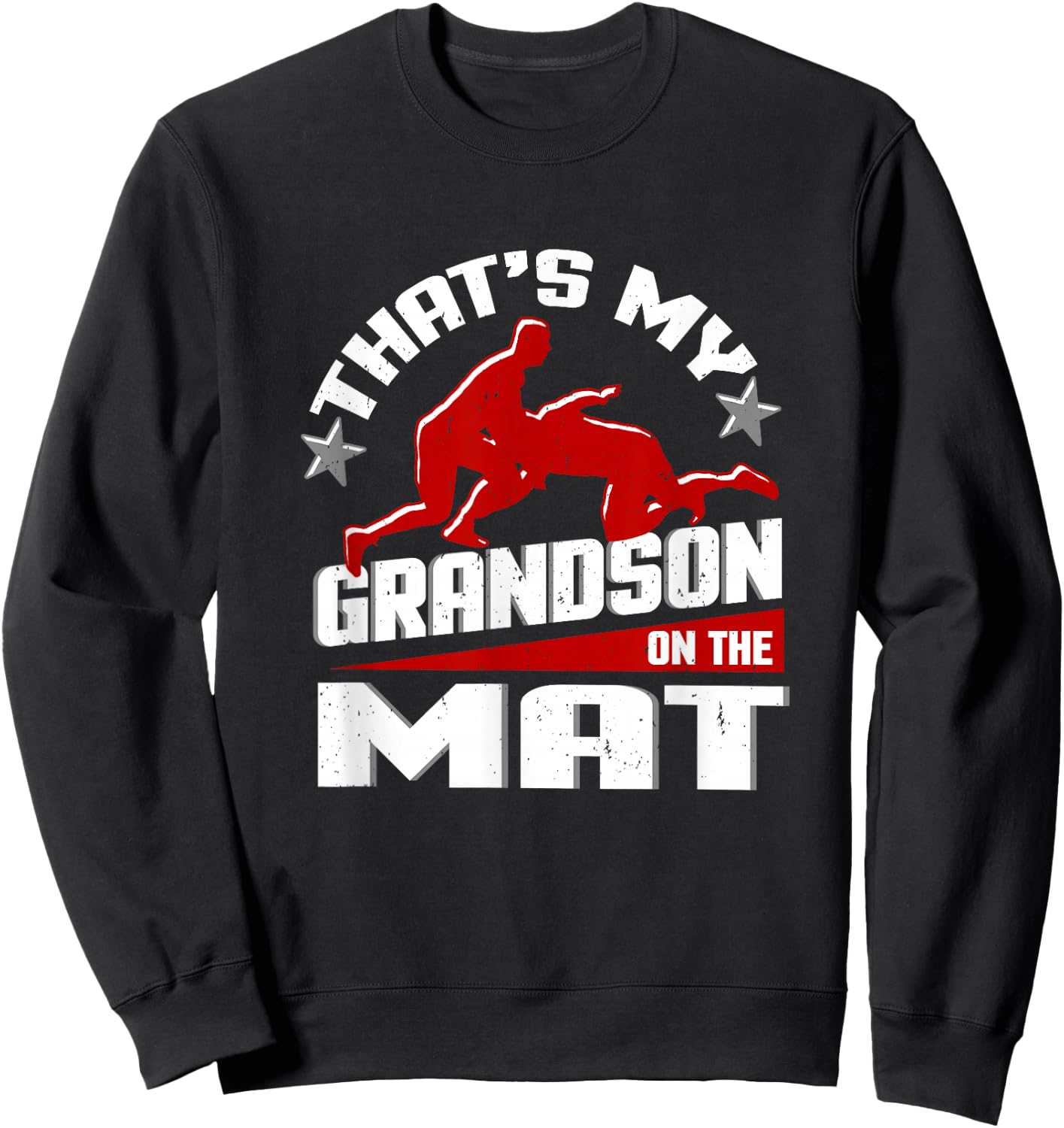 Wrestling Grandma Grandpa Shirt Wrestle Season Gift Sweatshirt - Sweatshirt | Black