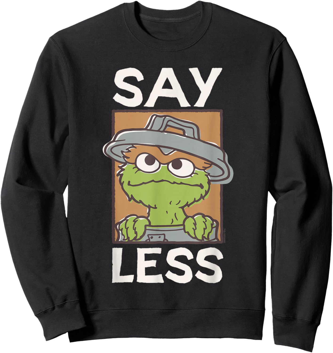 Sesame Street Oscar Say Less Square Sweatshirt - Sweatshirt | Black