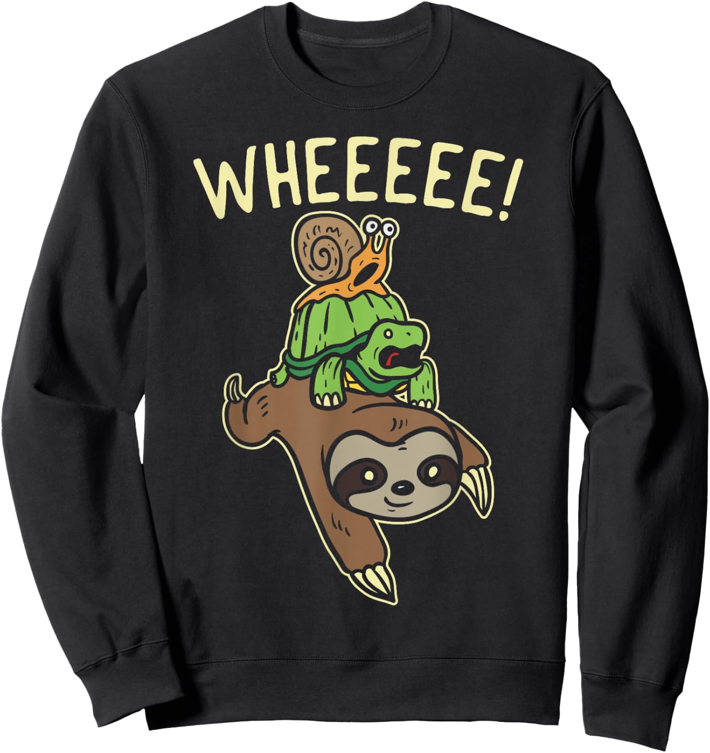 Funny Running Shirt Marathon Runners Gift Sloth Turtle Snail Sweatshirt - Sweatshirt | Black