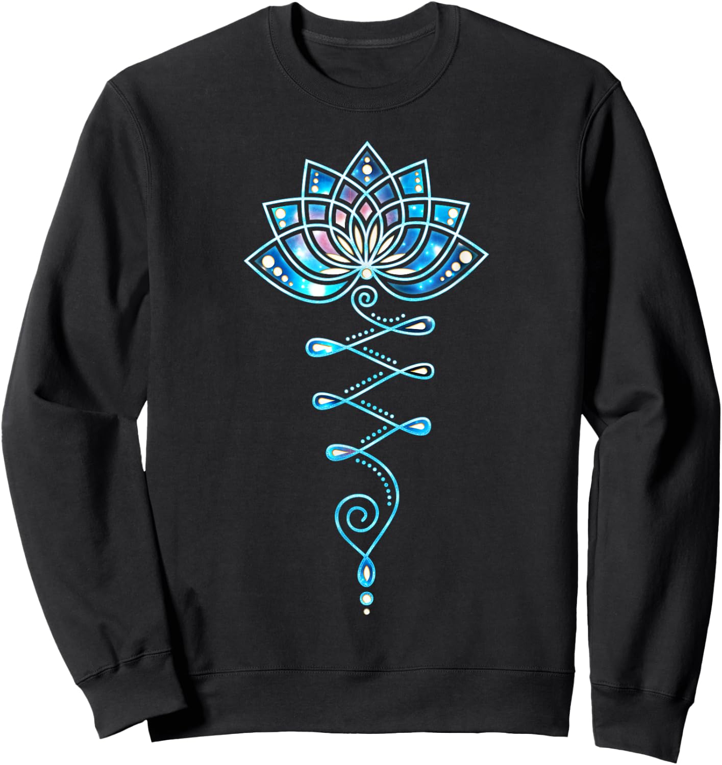 Lotus Flower Unalome Yoga Meditation Awareness Zen Sweatshirt - Sweatshirt | Black