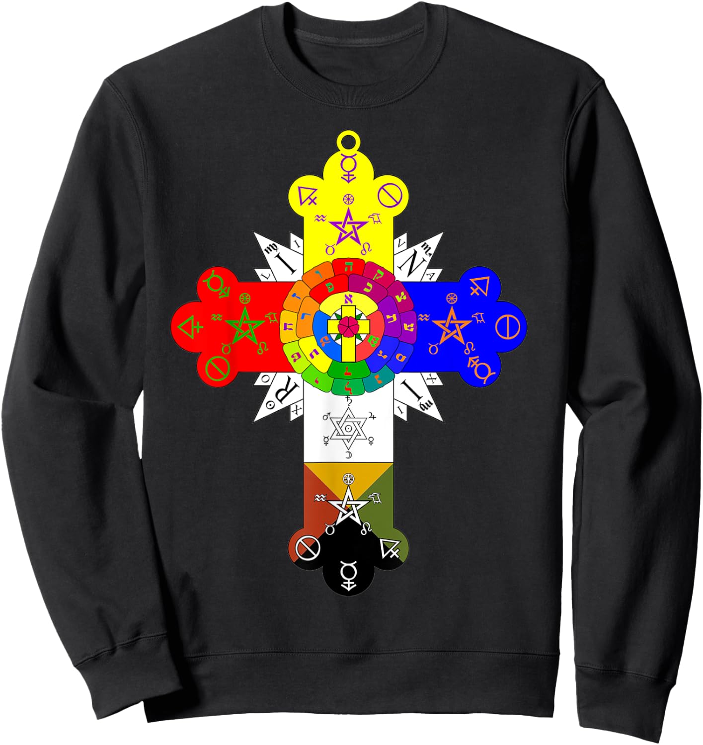 Rose Cross T Shirt Sweatshirt - Sweatshirt | Black