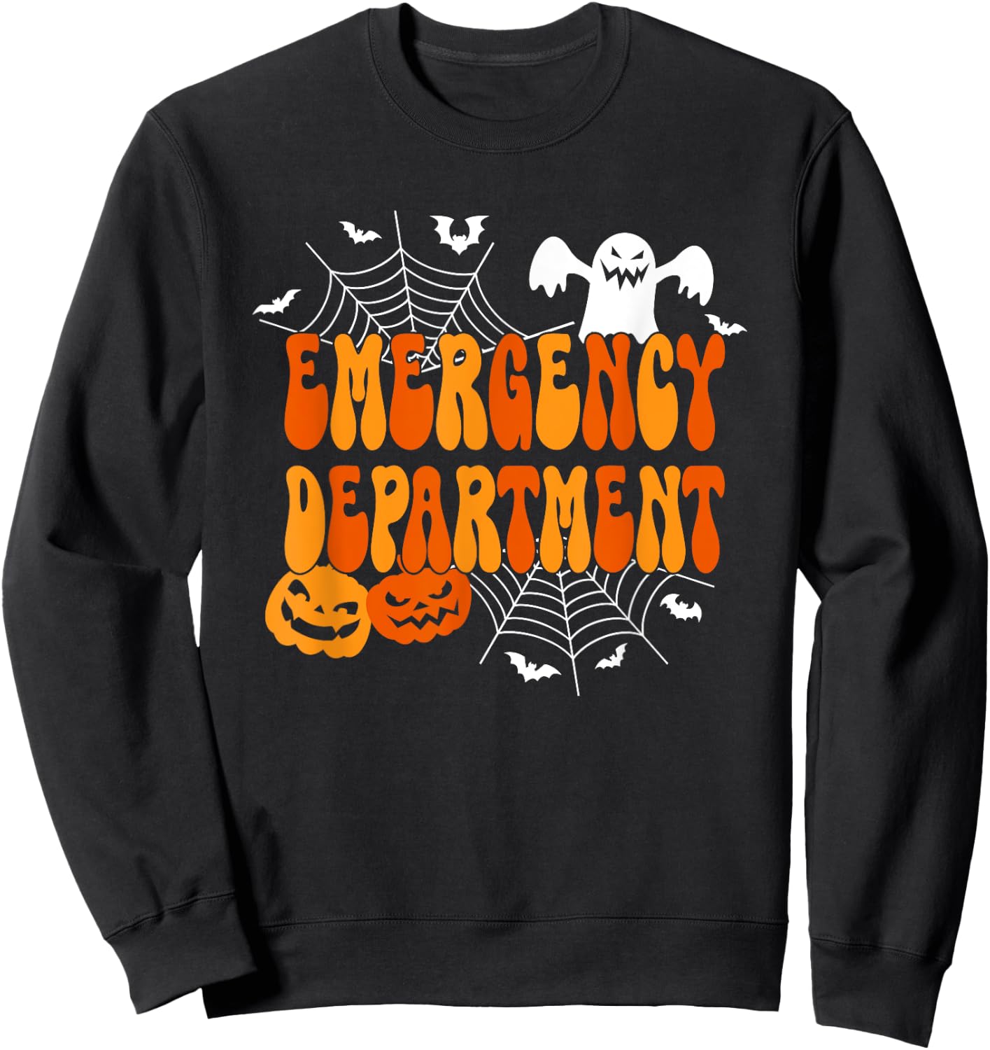 Funny Halloween Emergency Department Emergency Room Nurse Sweatshirt - Sweatshirt | Black
