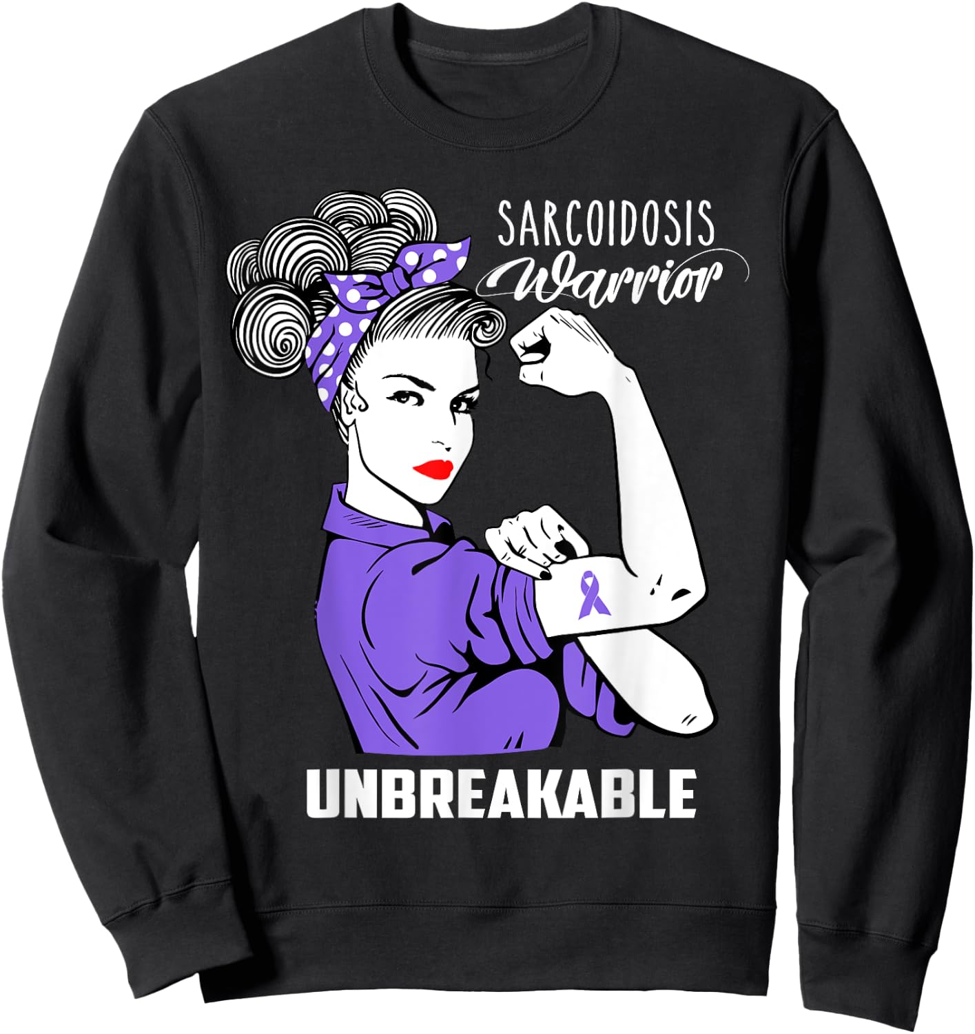 Sarcoidosis Warrior Unbreakable Shirt Awareness Gift Sweatshirt - Sweatshirt | Black