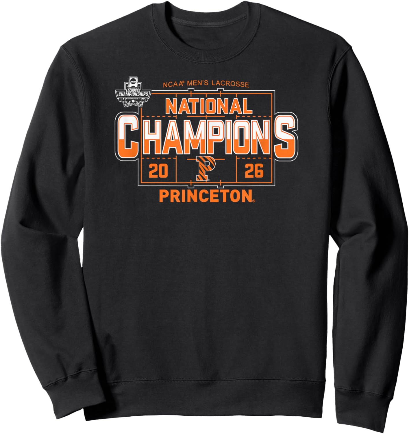 Princeton Tigers National Champs 2026 Men's Lacrosse Sweatshirt - Sweatshirt | Black