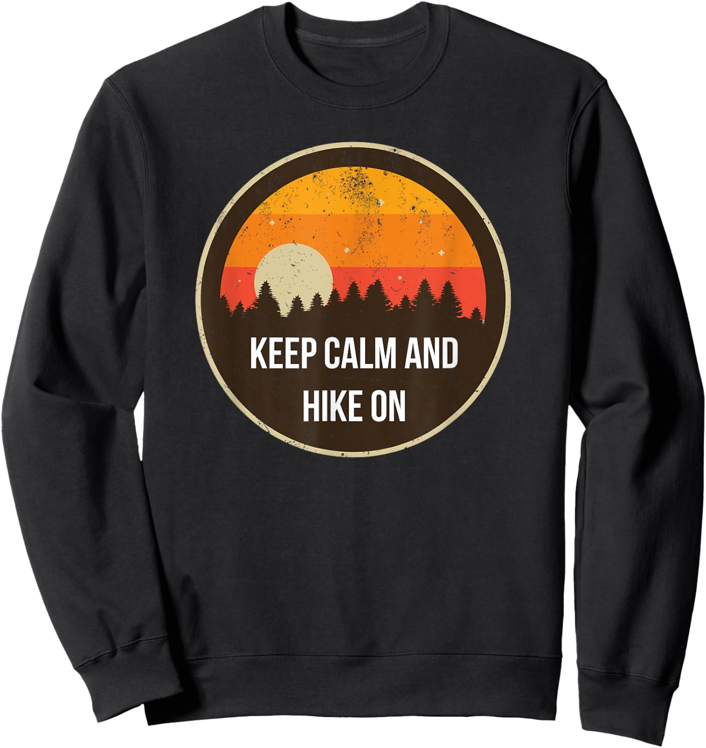 Keep calm and hike on design Sweatshirt - Sweatshirt | Black