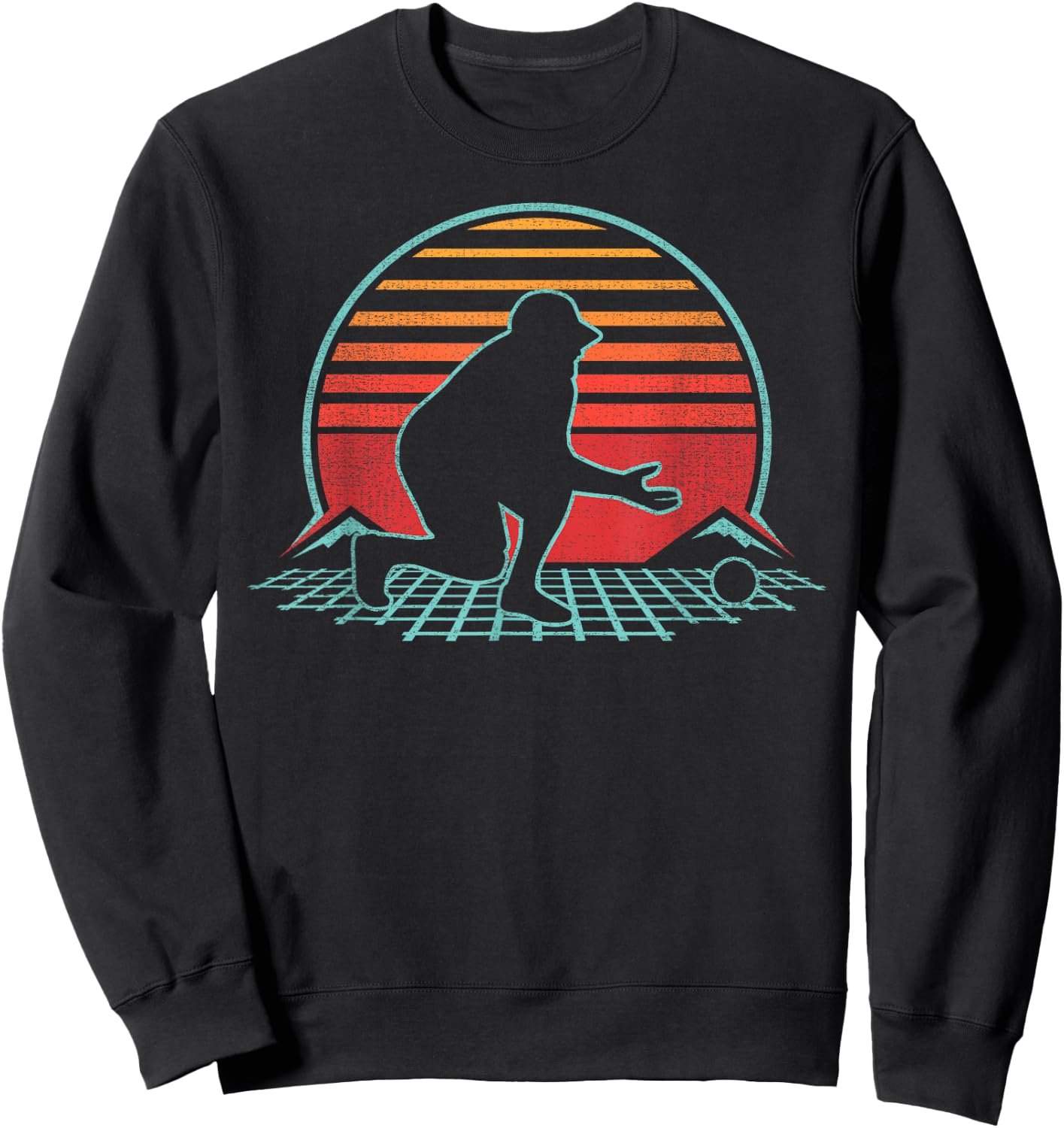 Bocce Retro Vintage 80s Style Bocci Gift Sweatshirt - Sweatshirt | Black
