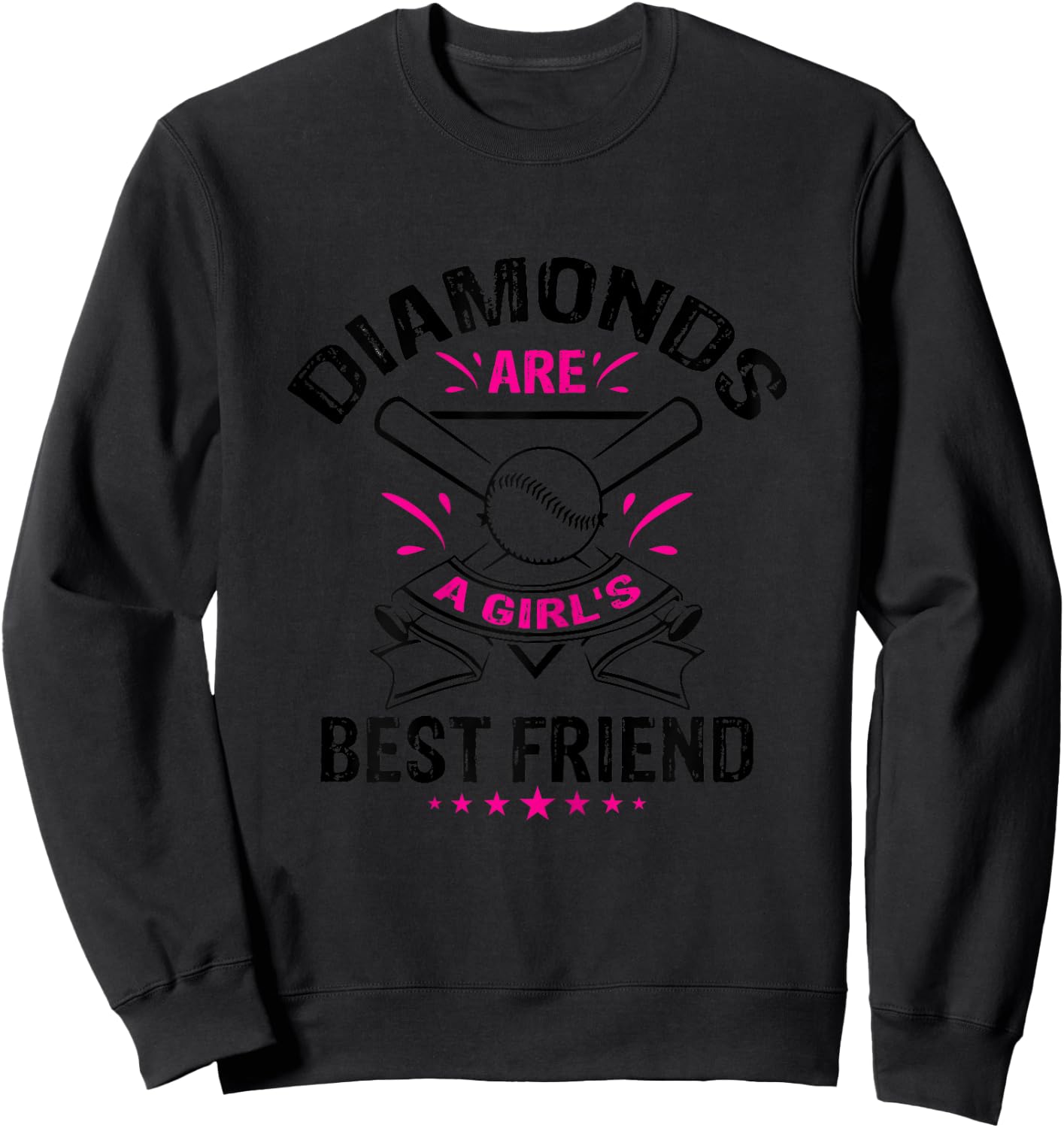 Diamonds Girl's Best Friend Shirt for Baseball and Softball Sweatshirt - Sweatshirt | Black