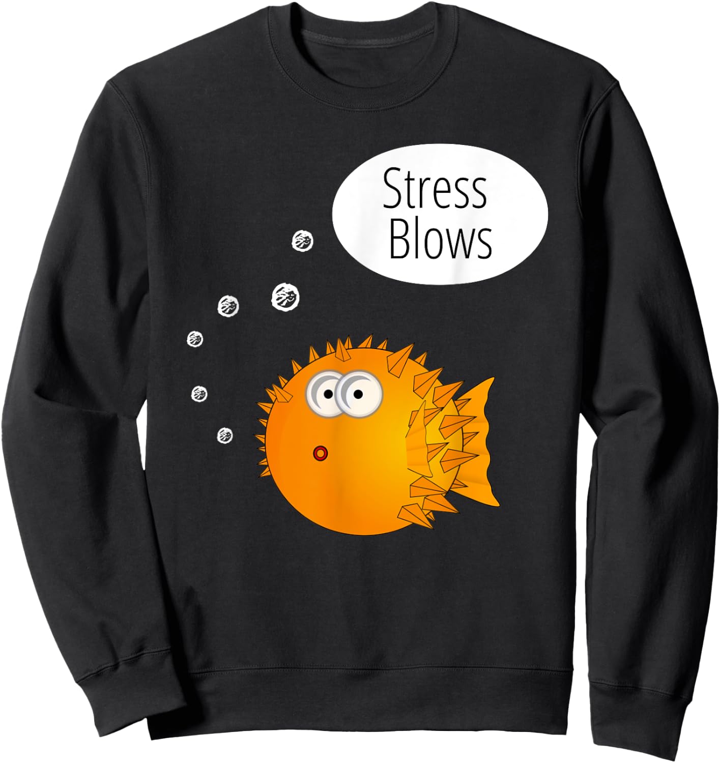 Funny Stress Blows Beach Fishing Gifts Men Kids Girls Sweatshirt - Sweatshirt | Black