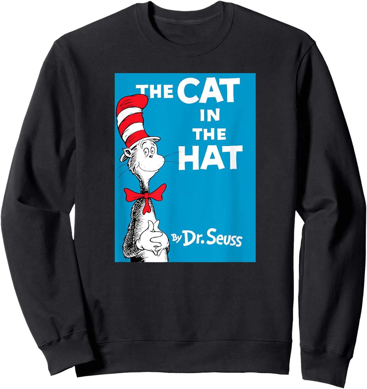 Dr. Seuss The Cat in the Hat Book Cover Sweatshirt - Sweatshirt | Black