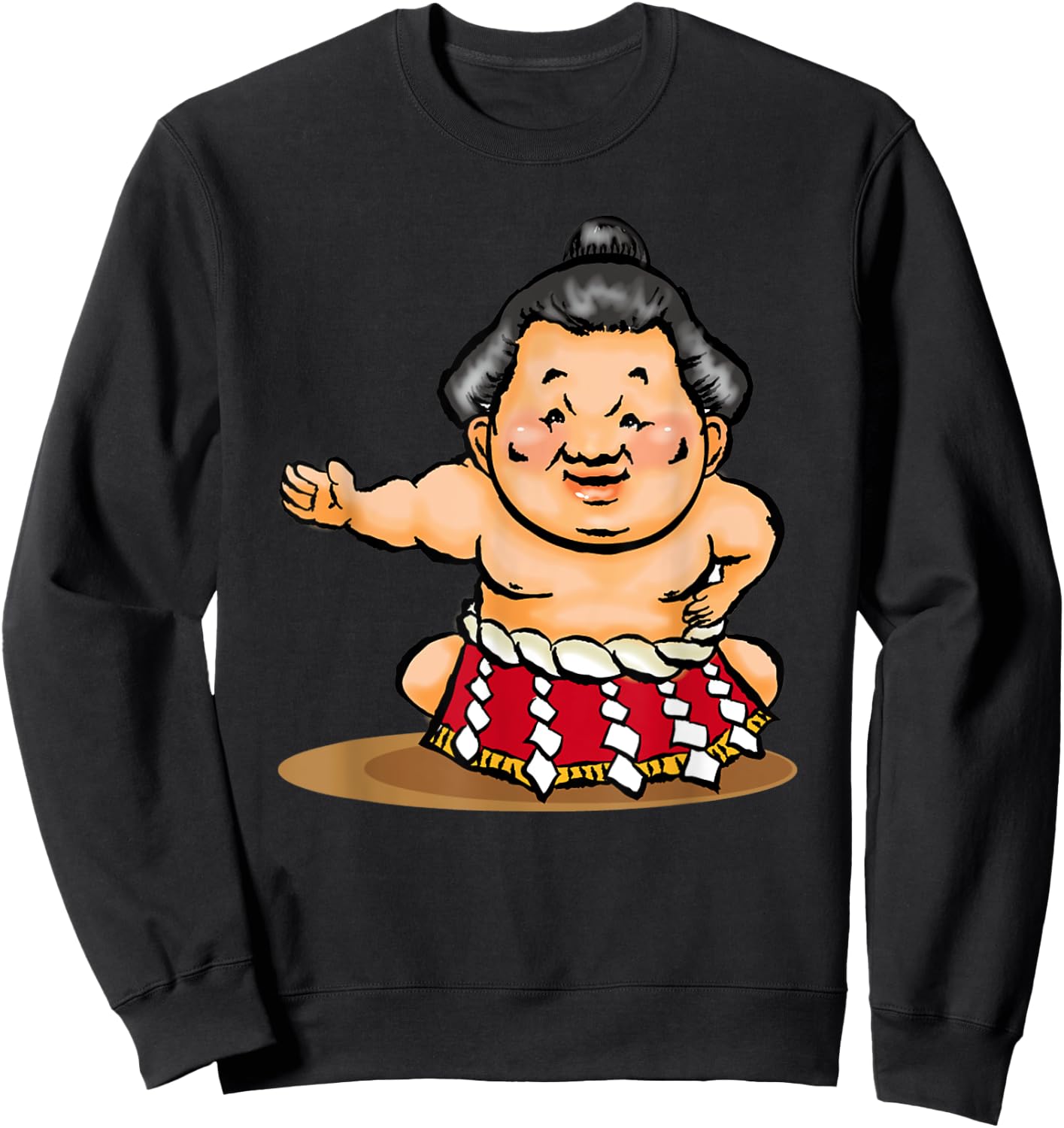 UGLY CUTE SUMO WRESTLER Shirt Zen Japan Culture Kawaii Anime Sweatshirt - Sweatshirt | Black