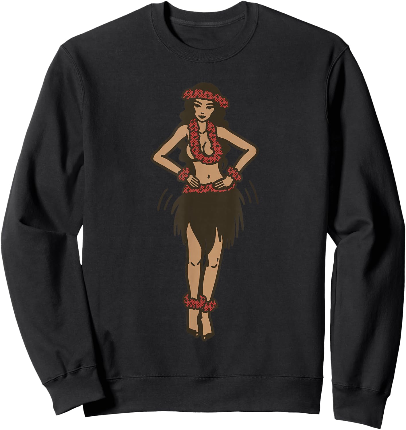 Hula Girl Vintage Sweatshirt - Sweatshirt | Black