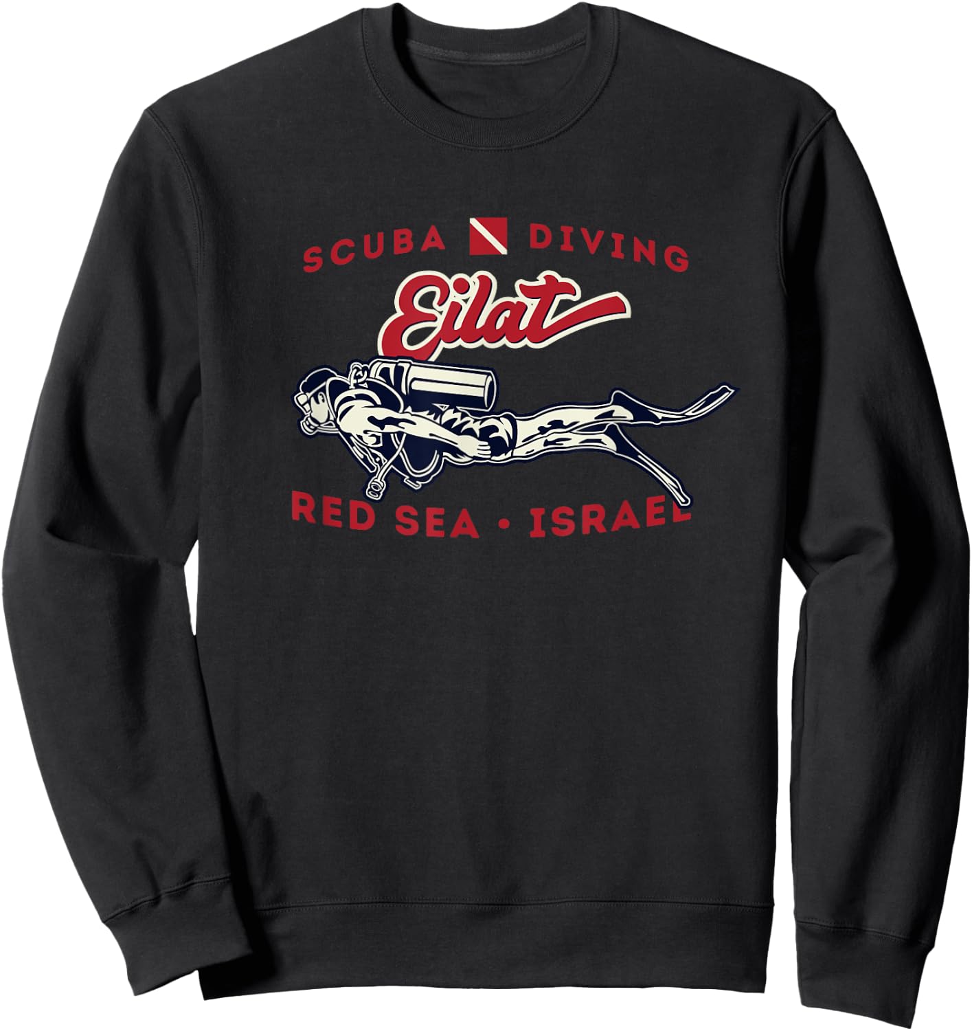 Eilat Red Sea Israel Scuba Diver Sweatshirt - Sweatshirt | Black