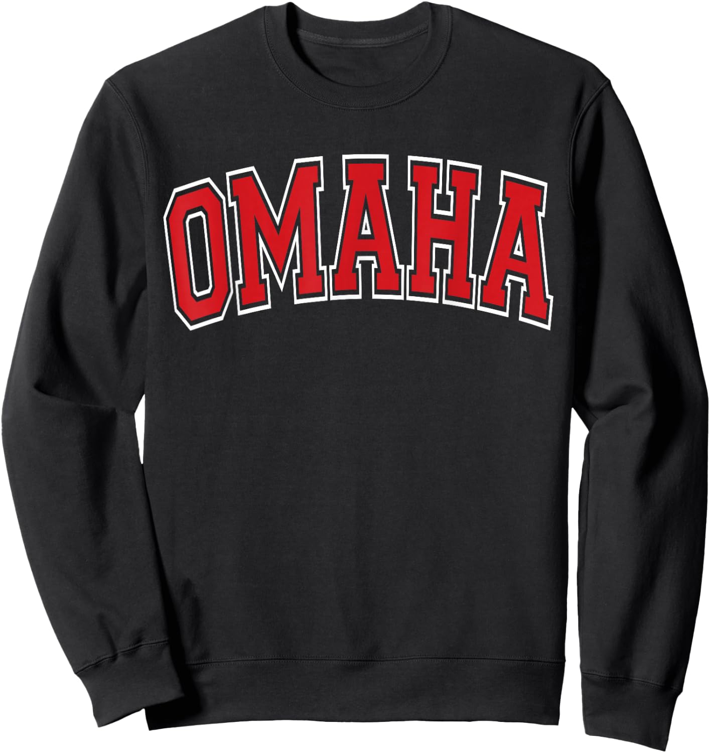 Omaha Arched Text Sweatshirt - Sweatshirt | Black