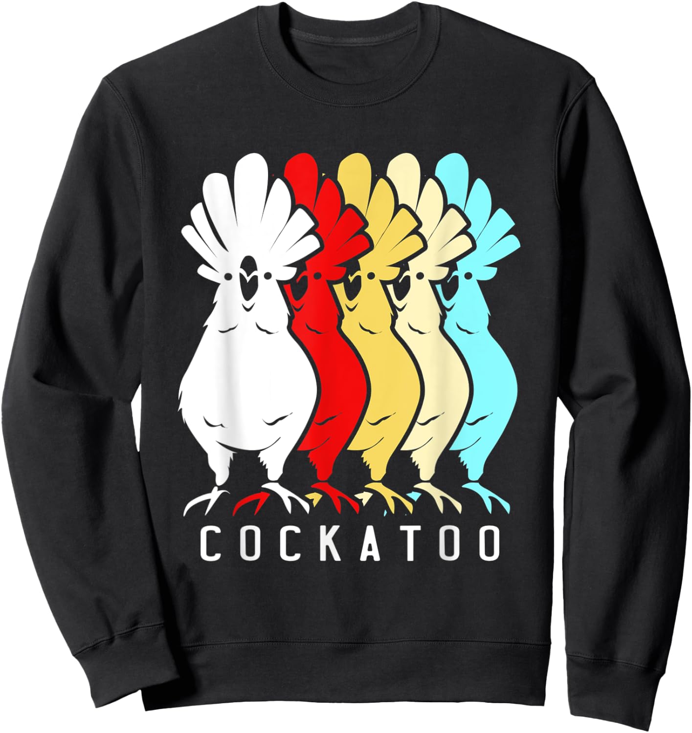 Retro Vintage Cockatoo Squad Sweatshirt - Sweatshirt | Black