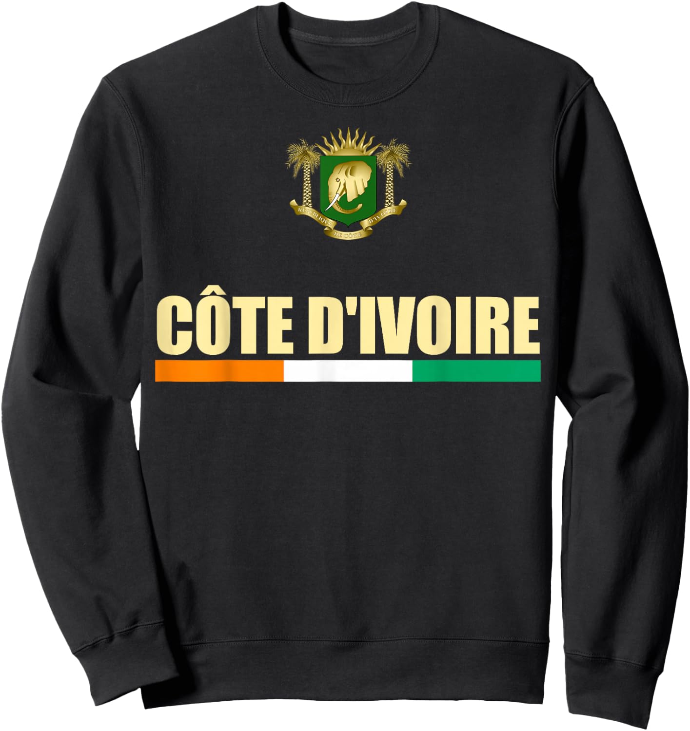 Cote d'Ivoire National Flag Ivory Coast Coat Of Arms Gift Sweatshirt - Sweatshirt | Black