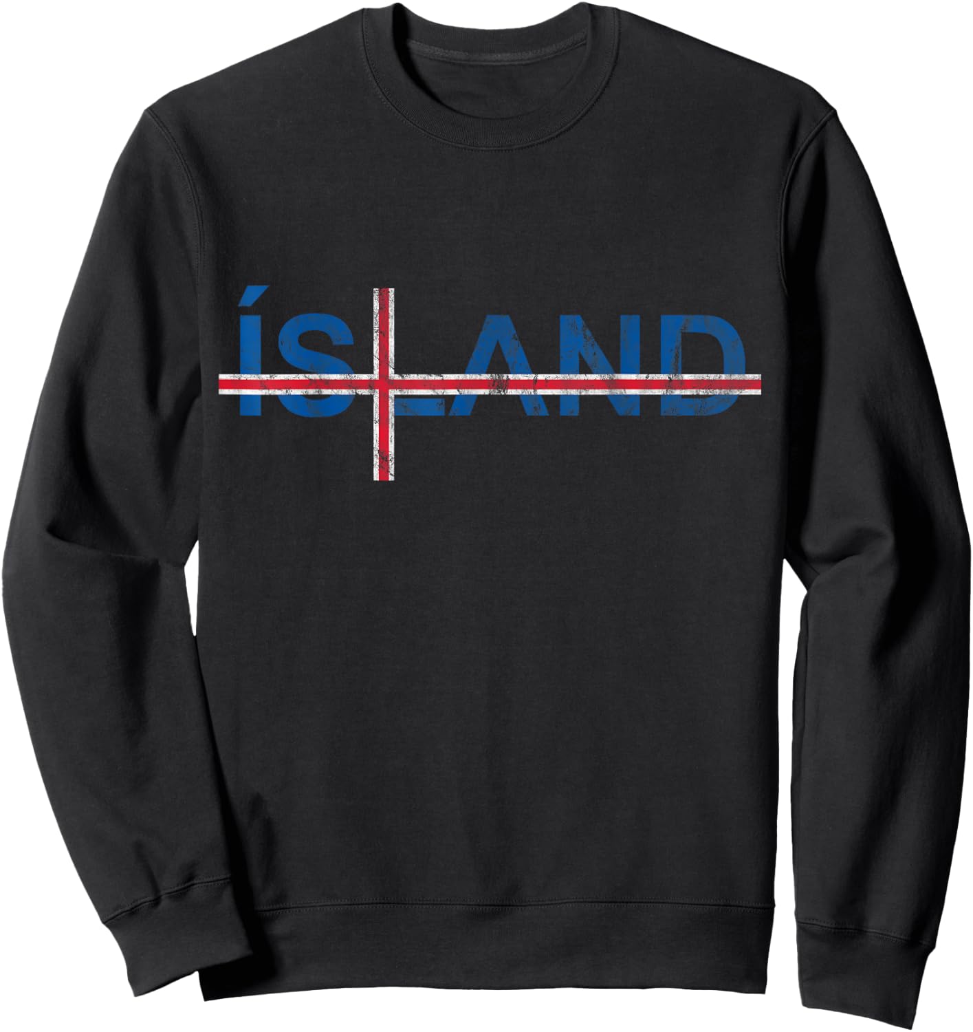 Icelandic Flag Scandinavian Cross Travel Iceland Sweatshirt - Sweatshirt | Black