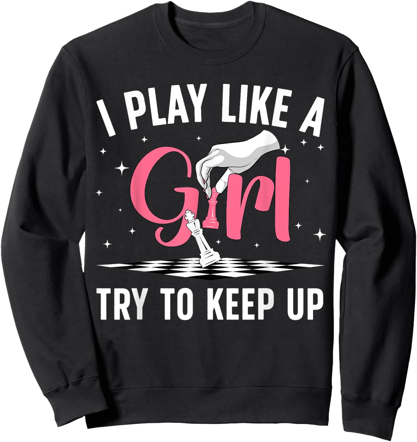 Cool Chess Art Girls Kids Chess Lover Chess Player Sweatshirt - Sweatshirt | Black