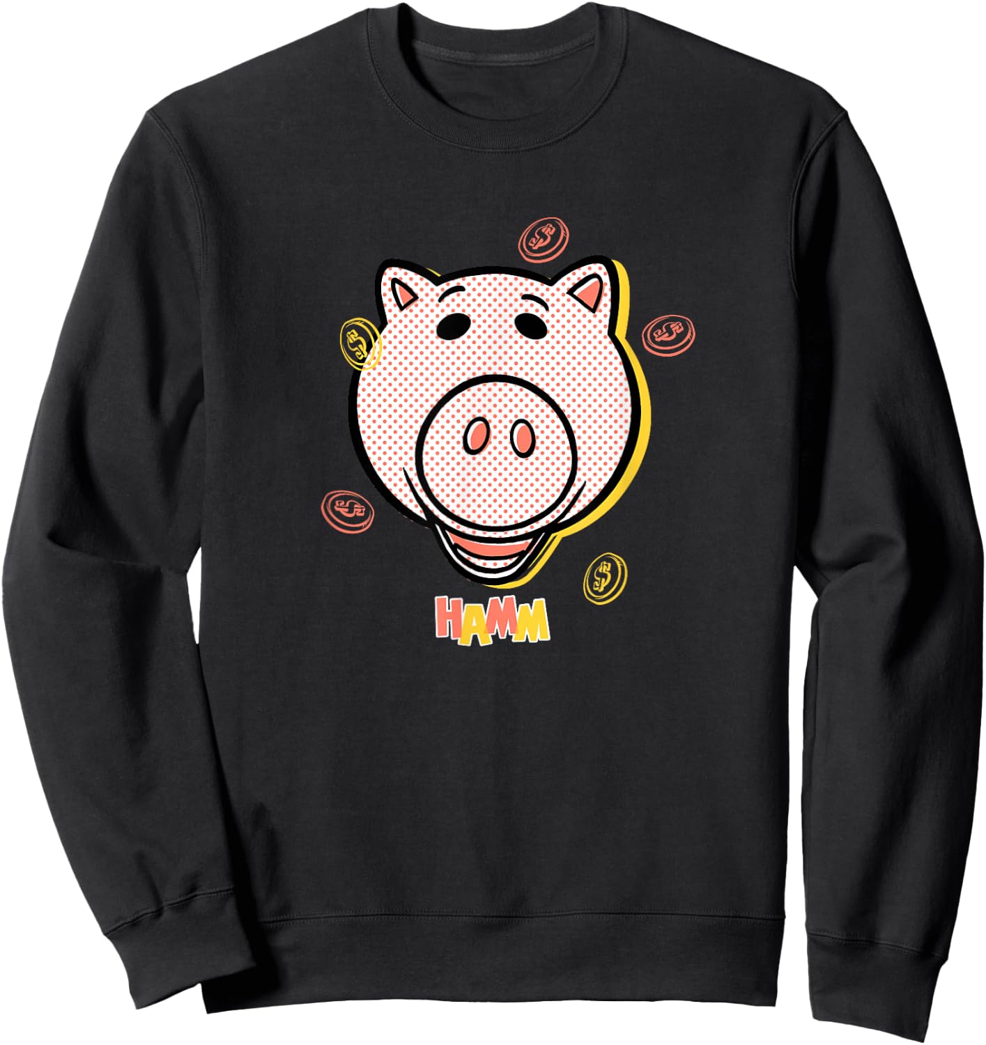 Disney Pixar Toy Story 4 Hamm Coins Halftone Sweatshirt - Sweatshirt | Black