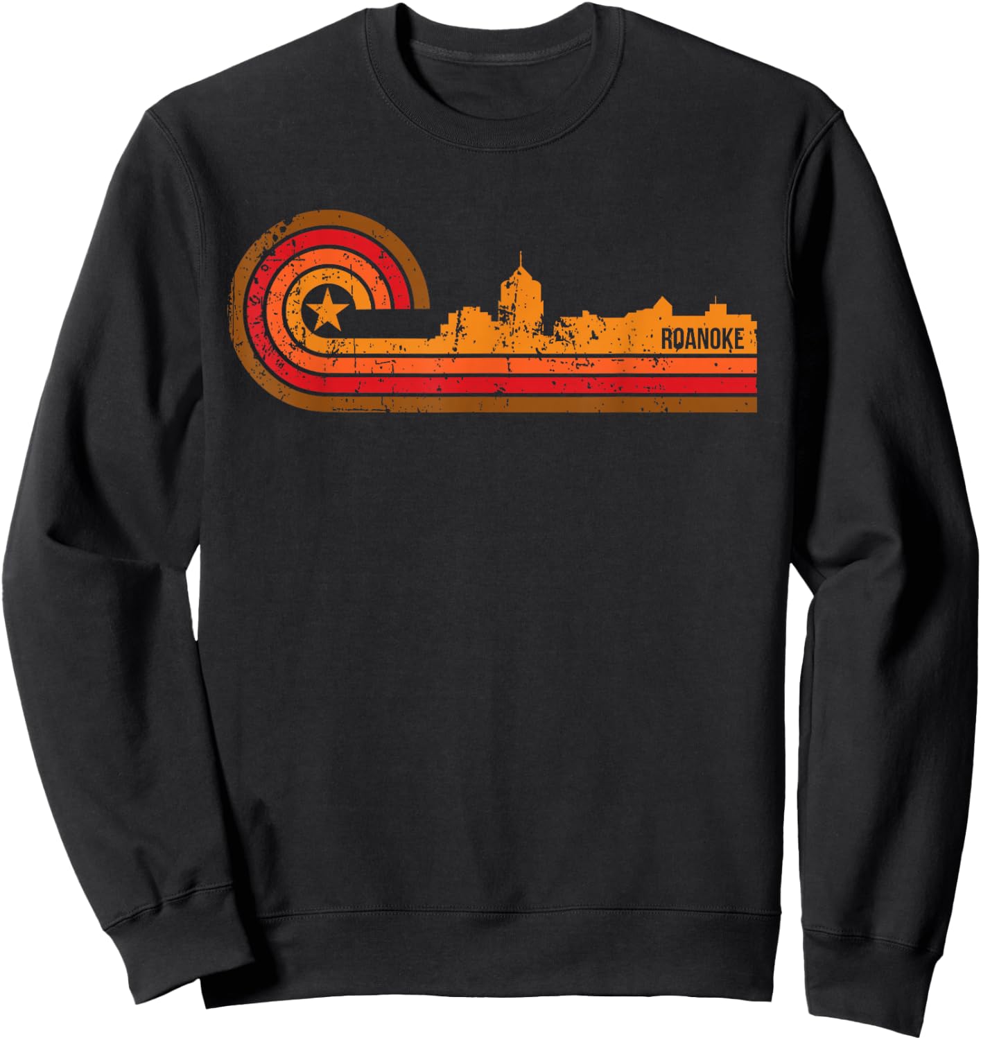 Retro Roanoke - Roanoke VA Skyline Shirt Sweatshirt - Sweatshirt | Black