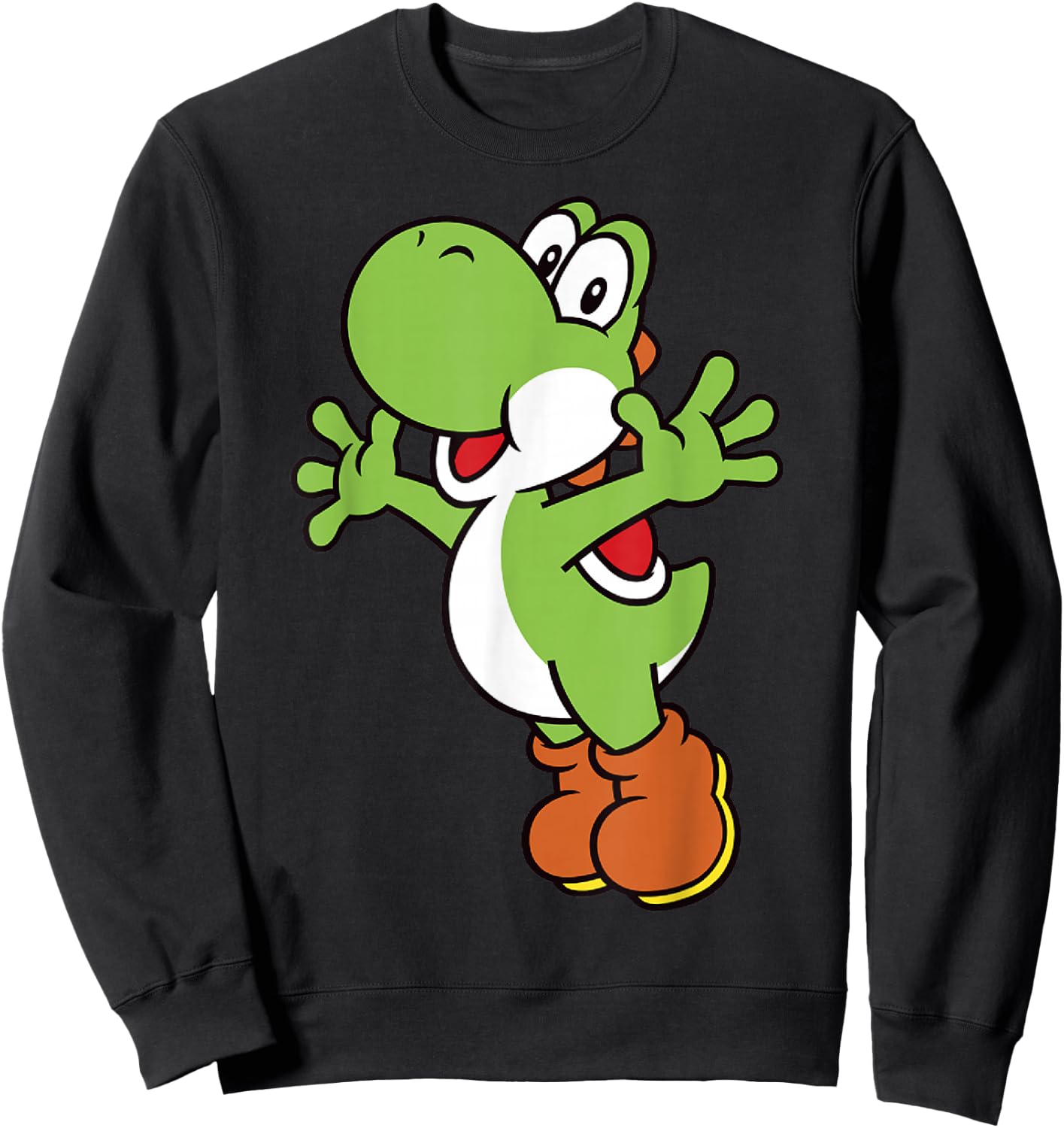 Super Mario Yoshi Classic Jump Portrait Sweatshirt - Sweatshirt | Black