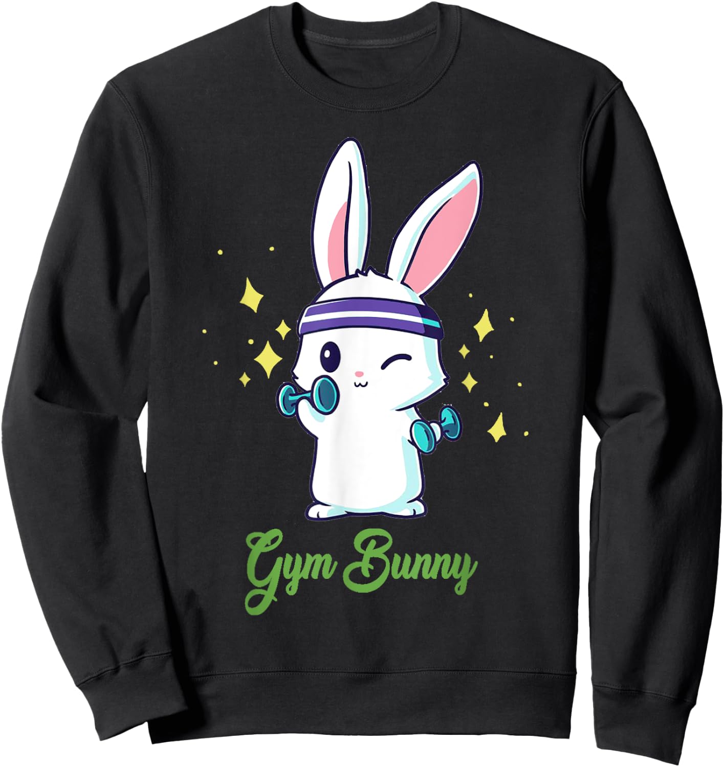 Gym Bunny Fitness Rabbit Lover Gym Workout Sweatshirt - Sweatshirt | Black
