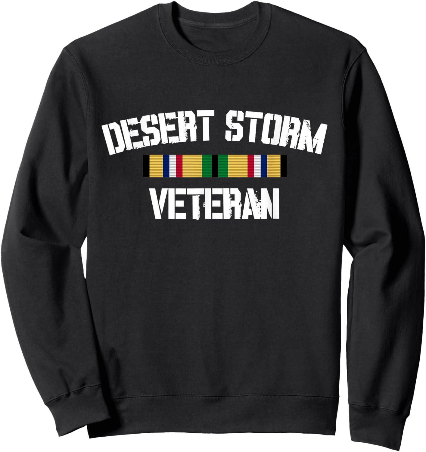 Desert Storm Veteran Pride Persian Gulf War Service Ribbon Sweatshirt - Sweatshirt | Black