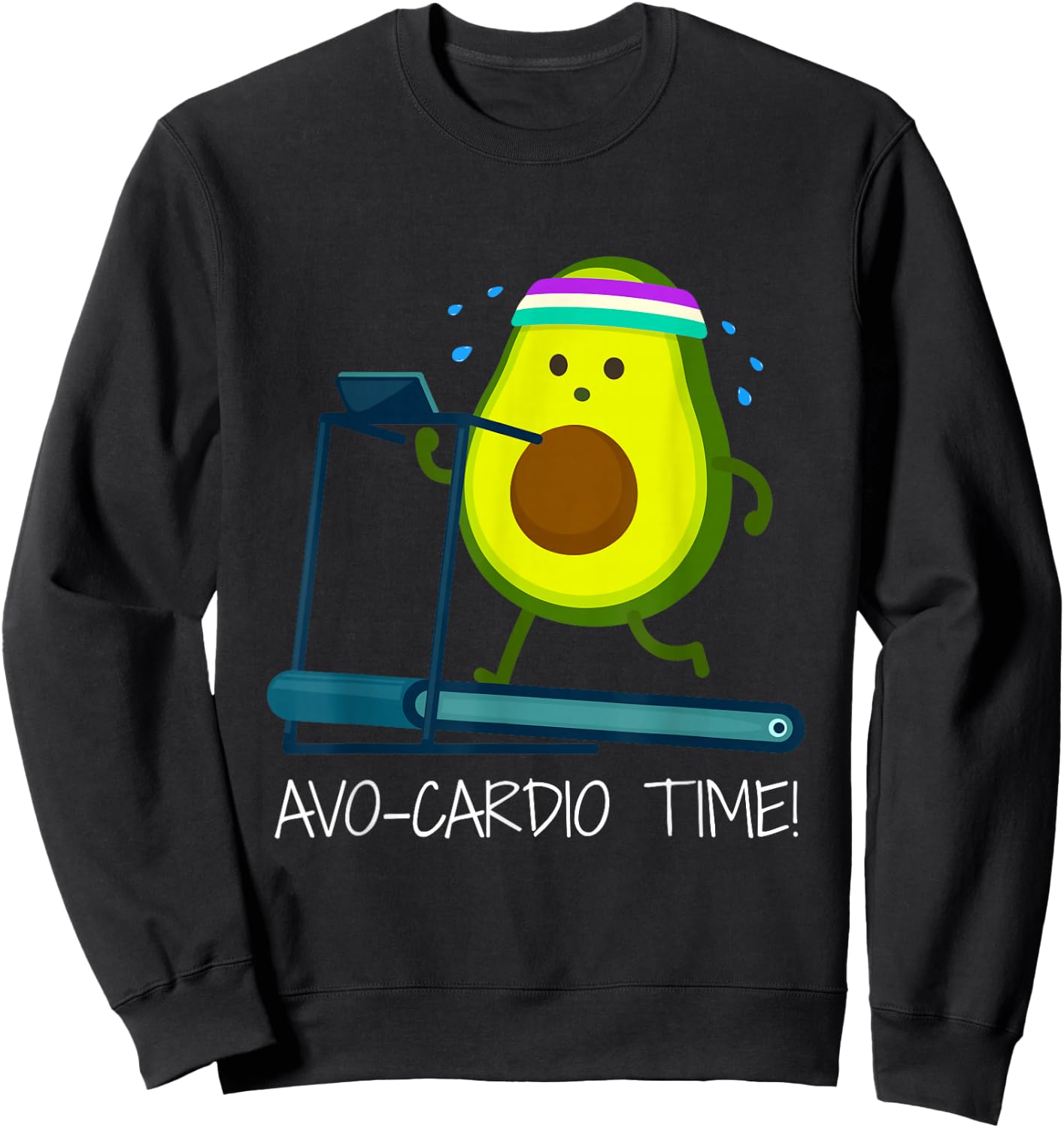 It's AVO-CARDIO Pajamas Time! Fitness Avocado Sweatshirt - Sweatshirt | Black