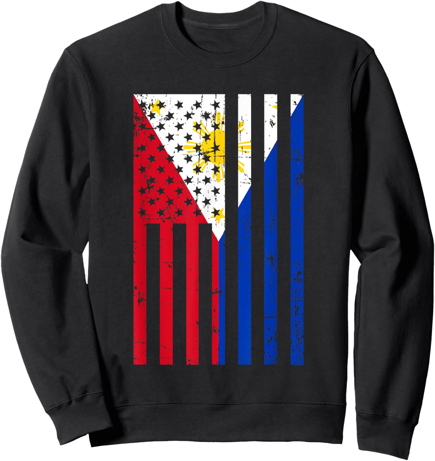 Philippines American Flag for New US Citizen Gift Sweatshirt - Sweatshirt | Black