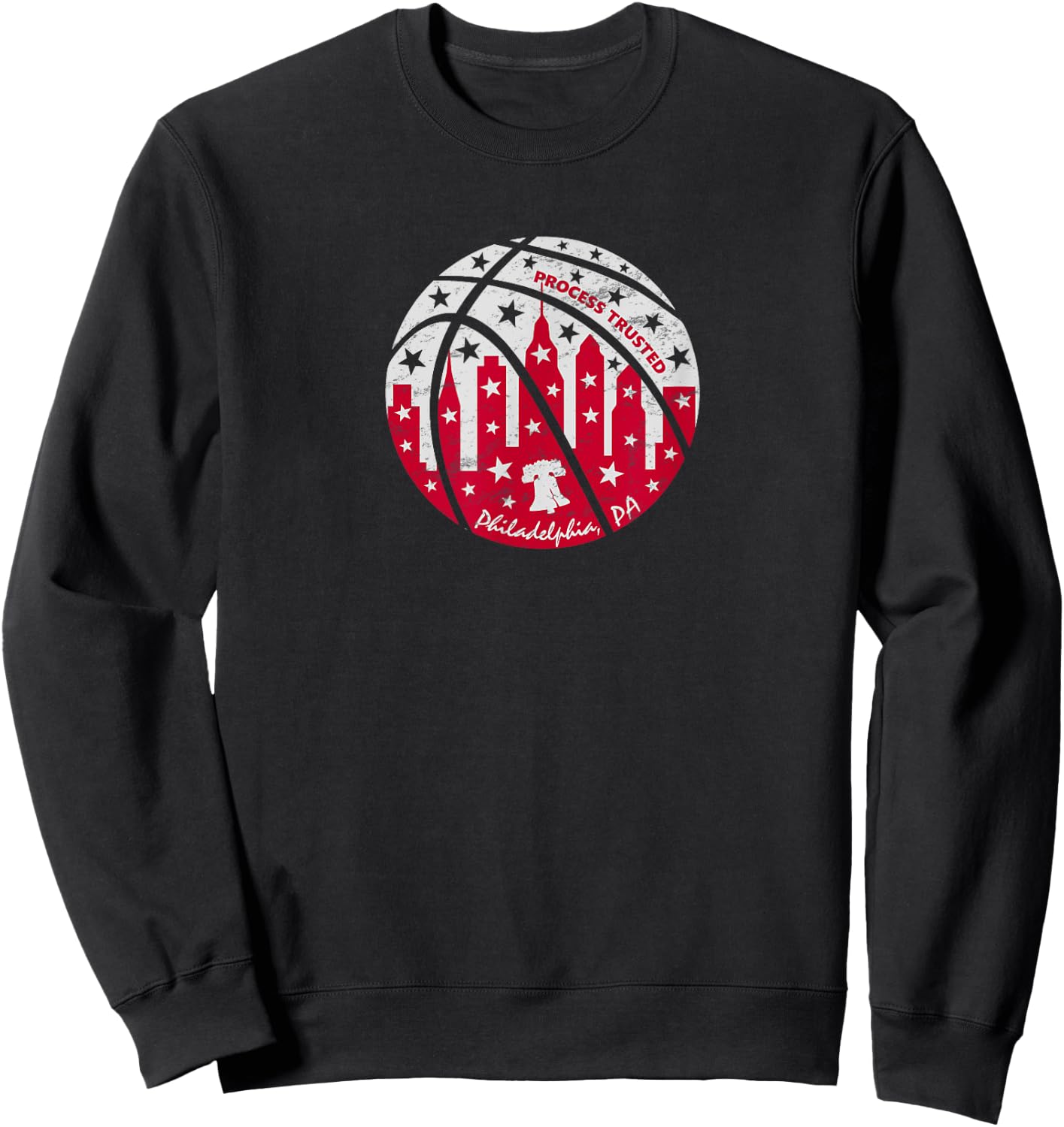 Trust the Process Trusted Philadelphia Basketball Philly Sweatshirt - Sweatshirt | Black