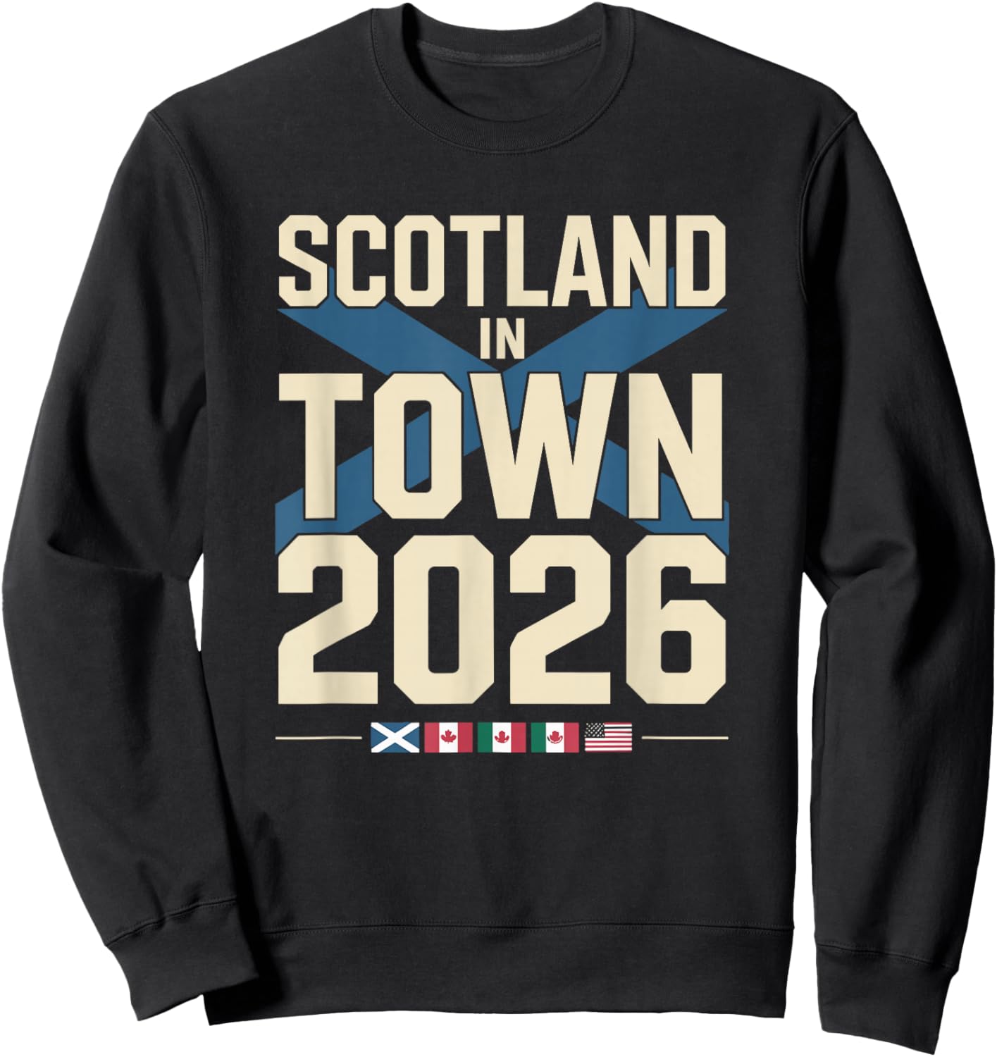 Scotland Football Lovers Party 2026 USA Tartan America Sweatshirt - Sweatshirt | Black
