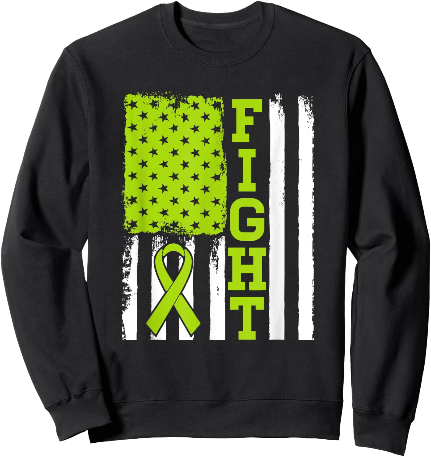 Fight Flag - Lymphoma Cancer Shirt Gift Lymphoma Fighter Sweatshirt - Sweatshirt | Black