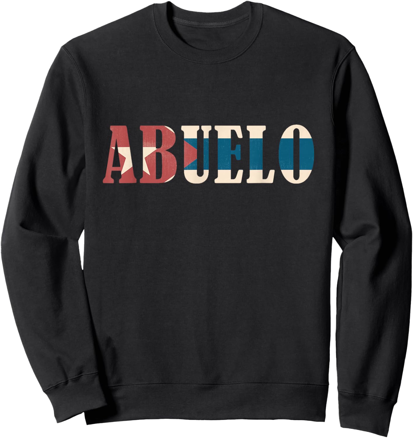 Grandfather Men's Vintage Cuban Flag - Black, Small Sweatshirt - Sweatshirt | Black