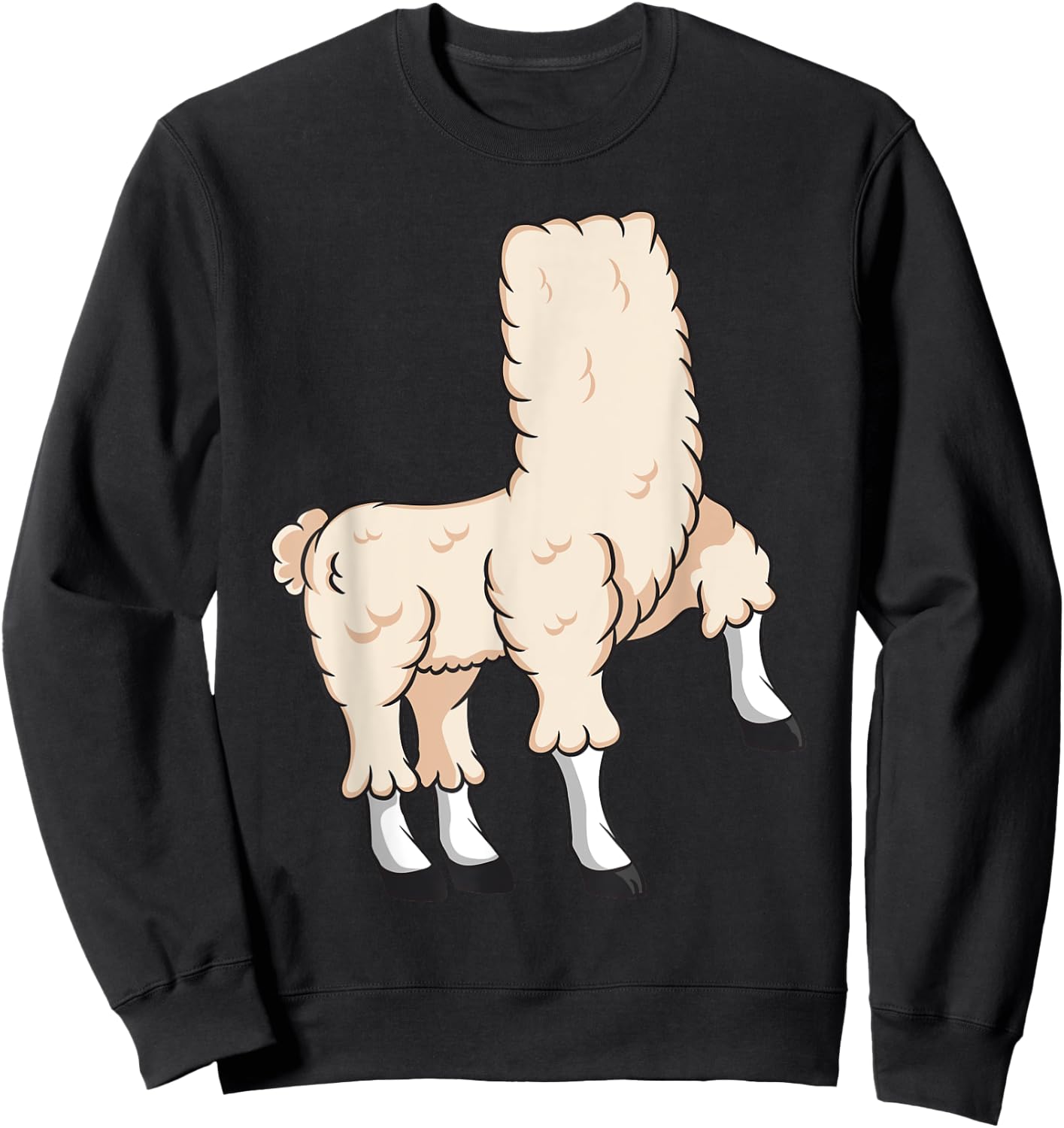 Llama Costume Halloween Easy Cosplay Last Minute Outfit Sweatshirt - Sweatshirt | Black