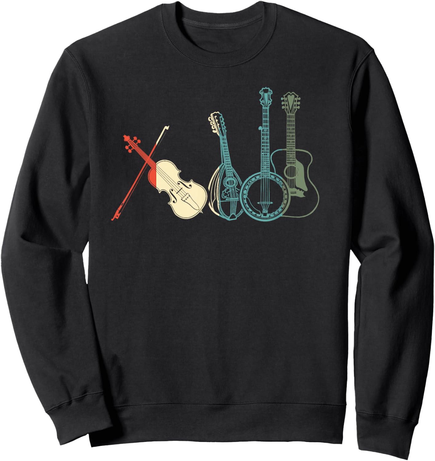 Guitars Banjos Fiddle Mandolin Sweatshirt - Sweatshirt | Black