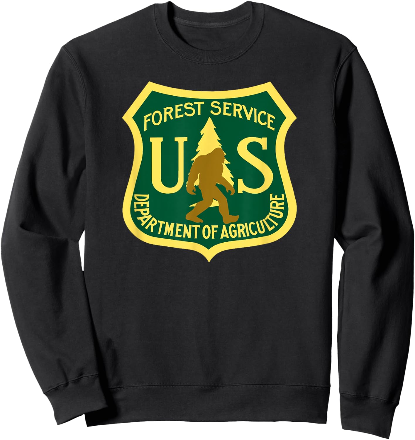 Bigfoot, Sasquatch, Yeti, USFS, Funny Sweatshirt - Sweatshirt | Black